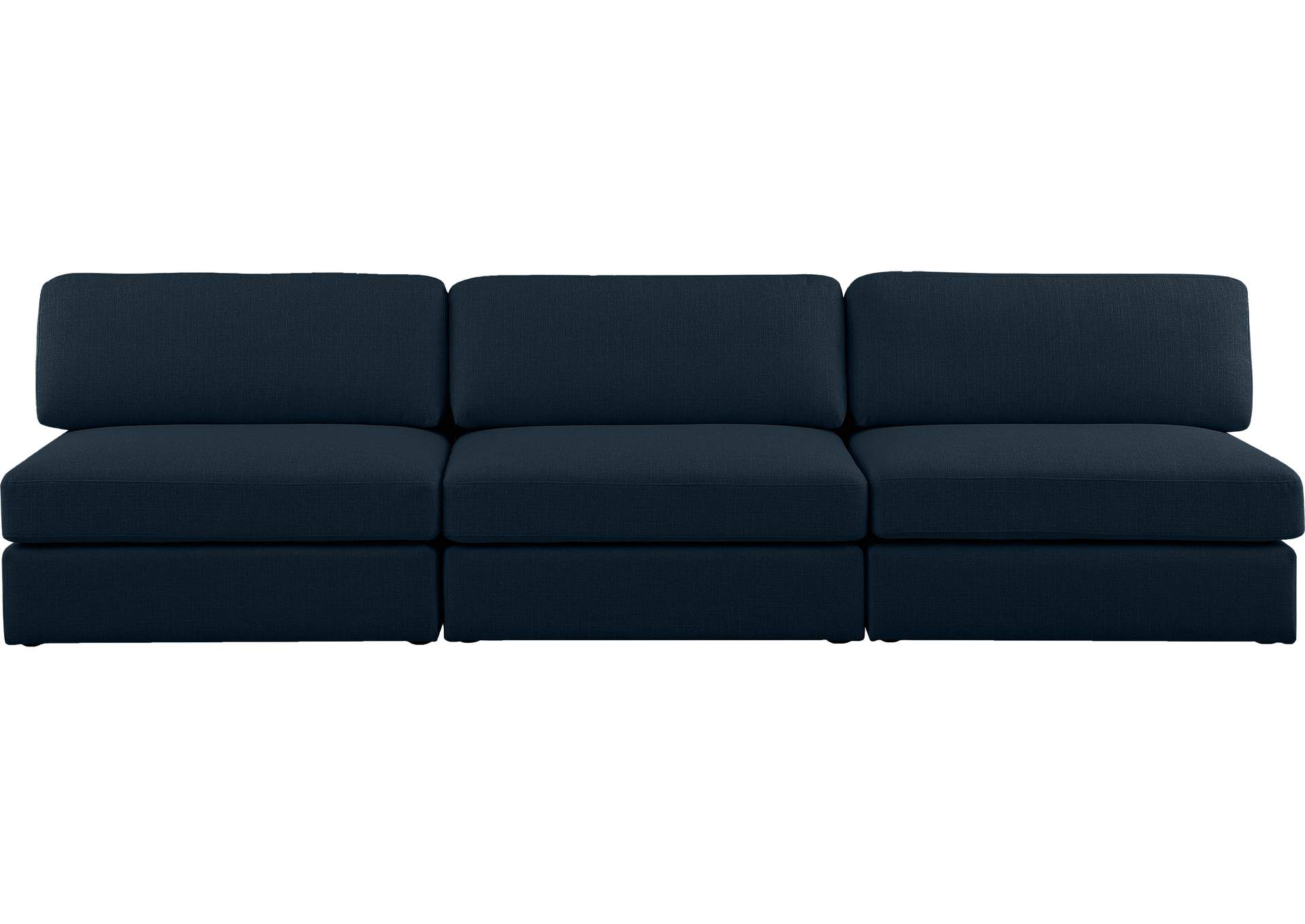 Beckham Navy Durable Linen Textured Fabric Modular Sofa,Meridian Furniture