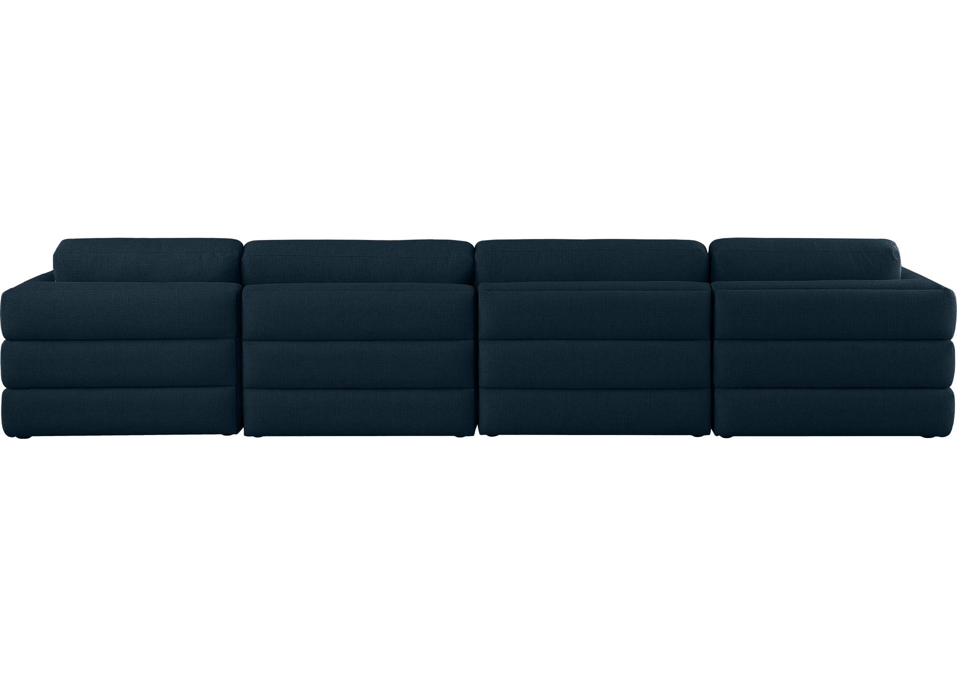 Beckham Navy Durable Linen Textured Fabric Modular Sofa,Meridian Furniture