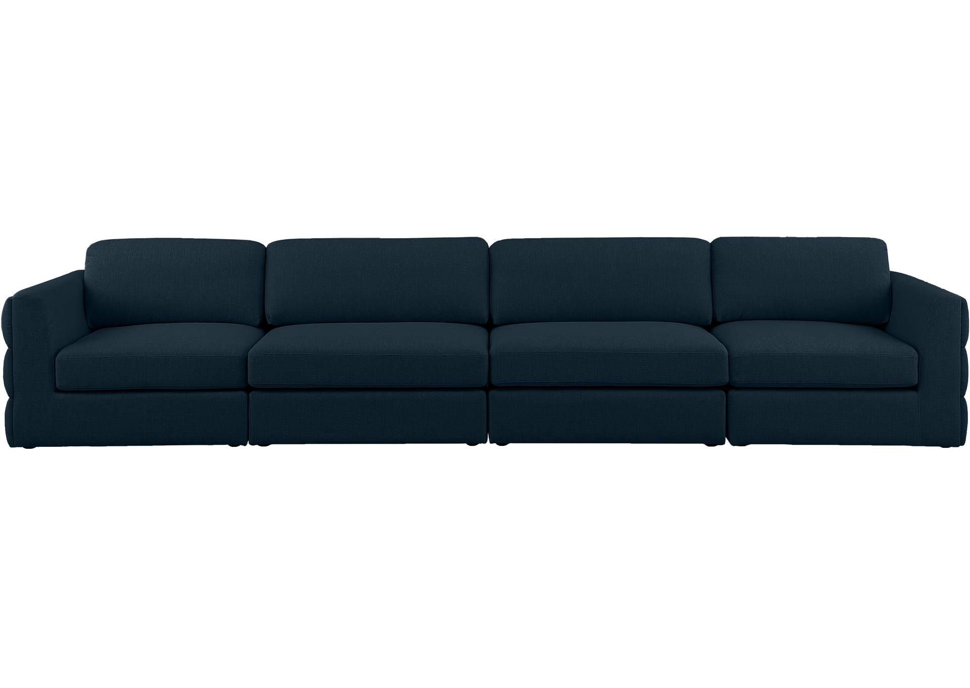 Beckham Navy Durable Linen Textured Fabric Modular Sofa,Meridian Furniture