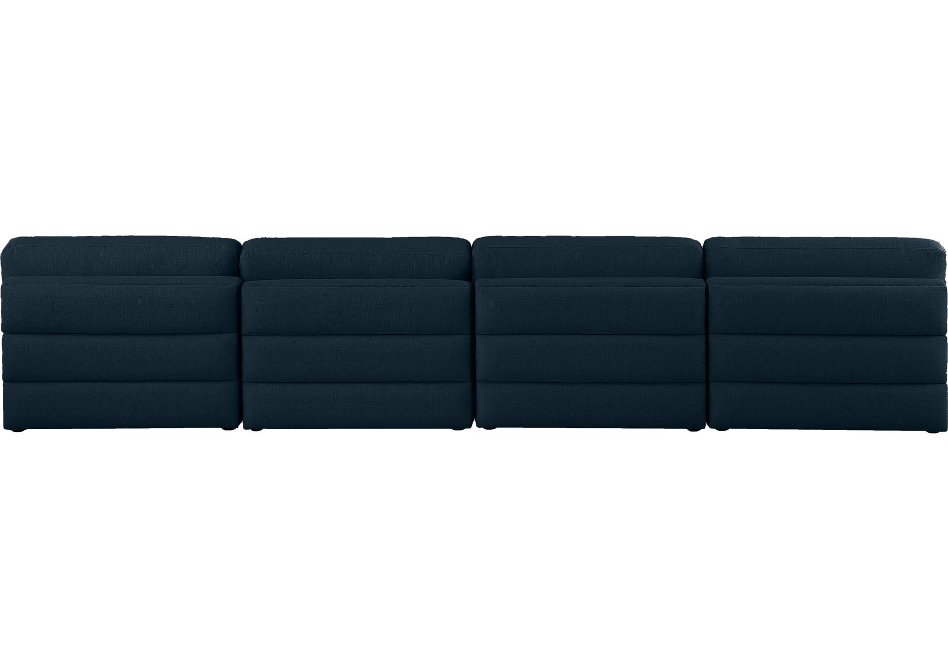 Beckham Navy Durable Linen Textured Fabric Modular Sofa,Meridian Furniture