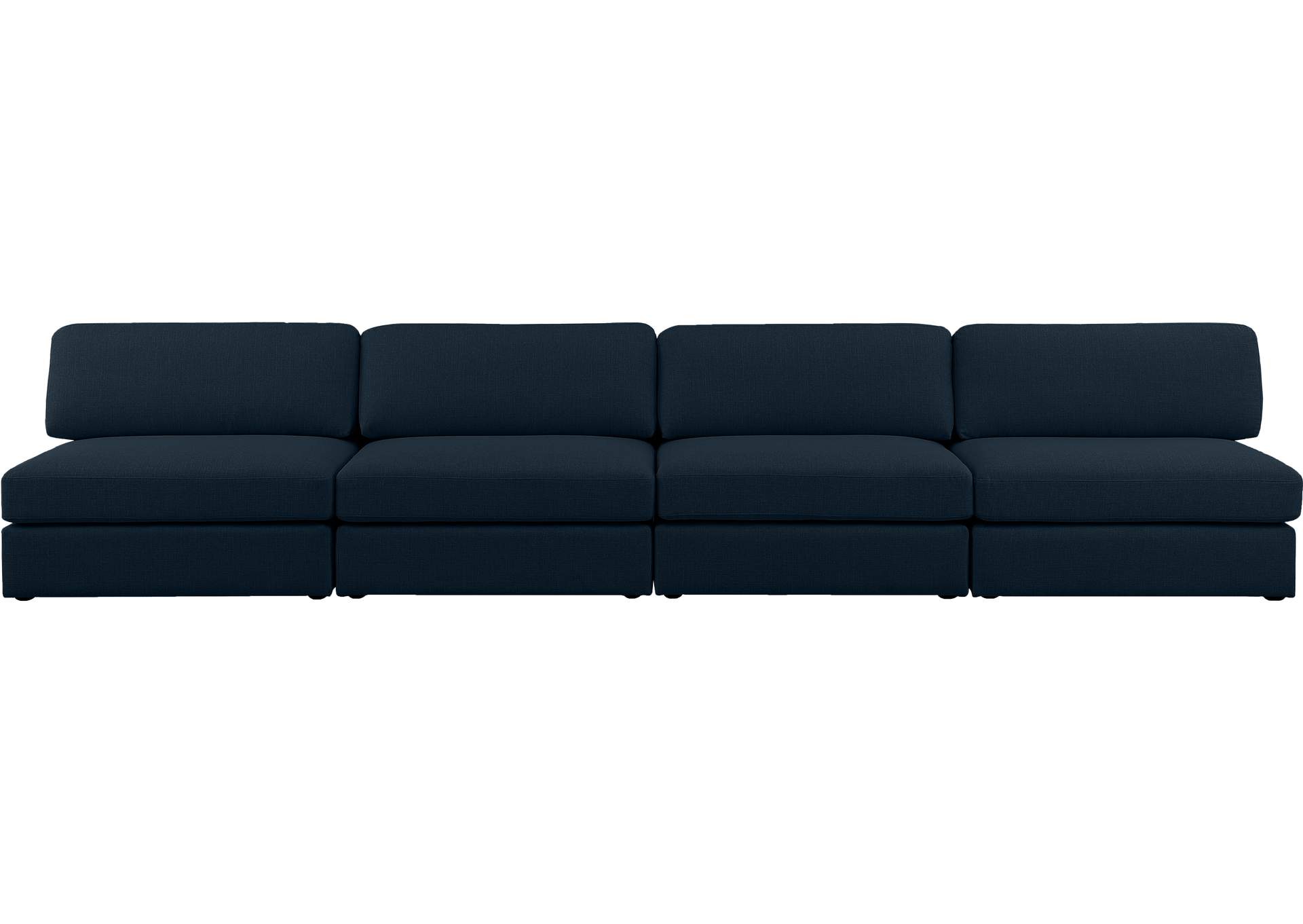 Beckham Navy Durable Linen Textured Fabric Modular Sofa,Meridian Furniture