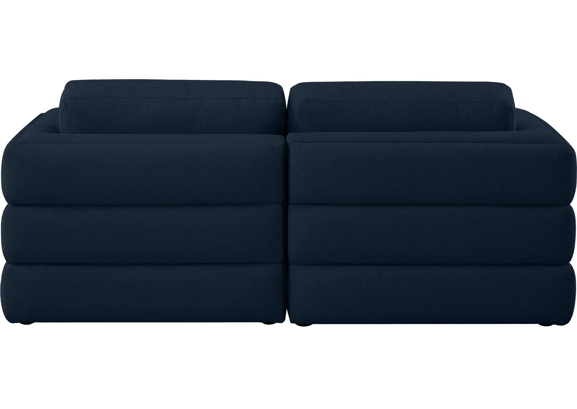 Beckham Navy Durable Linen Textured Fabric Modular Sofa,Meridian Furniture