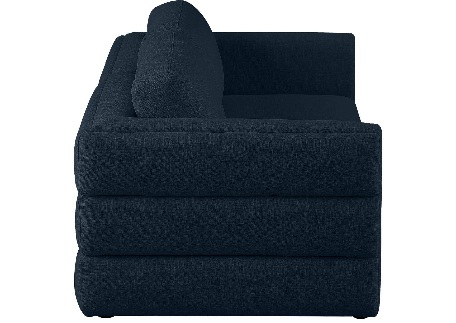 Beckham Navy Durable Linen Textured Fabric Modular Sofa,Meridian Furniture