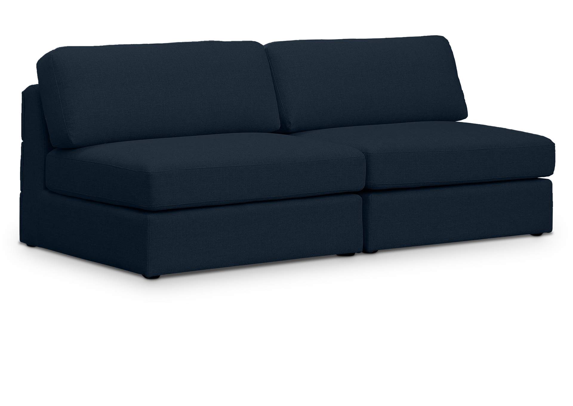 Beckham Navy Durable Linen Textured Fabric Modular Sofa,Meridian Furniture