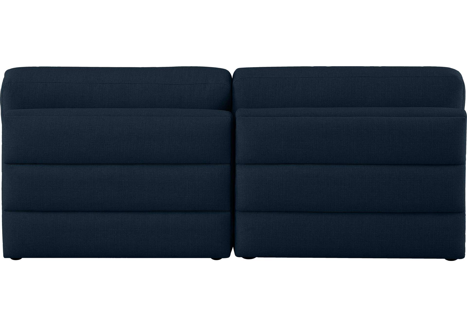 Beckham Navy Durable Linen Textured Fabric Modular Sofa,Meridian Furniture