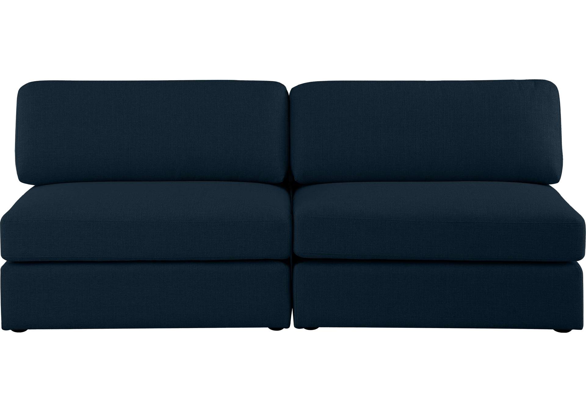 Beckham Navy Durable Linen Textured Fabric Modular Sofa,Meridian Furniture