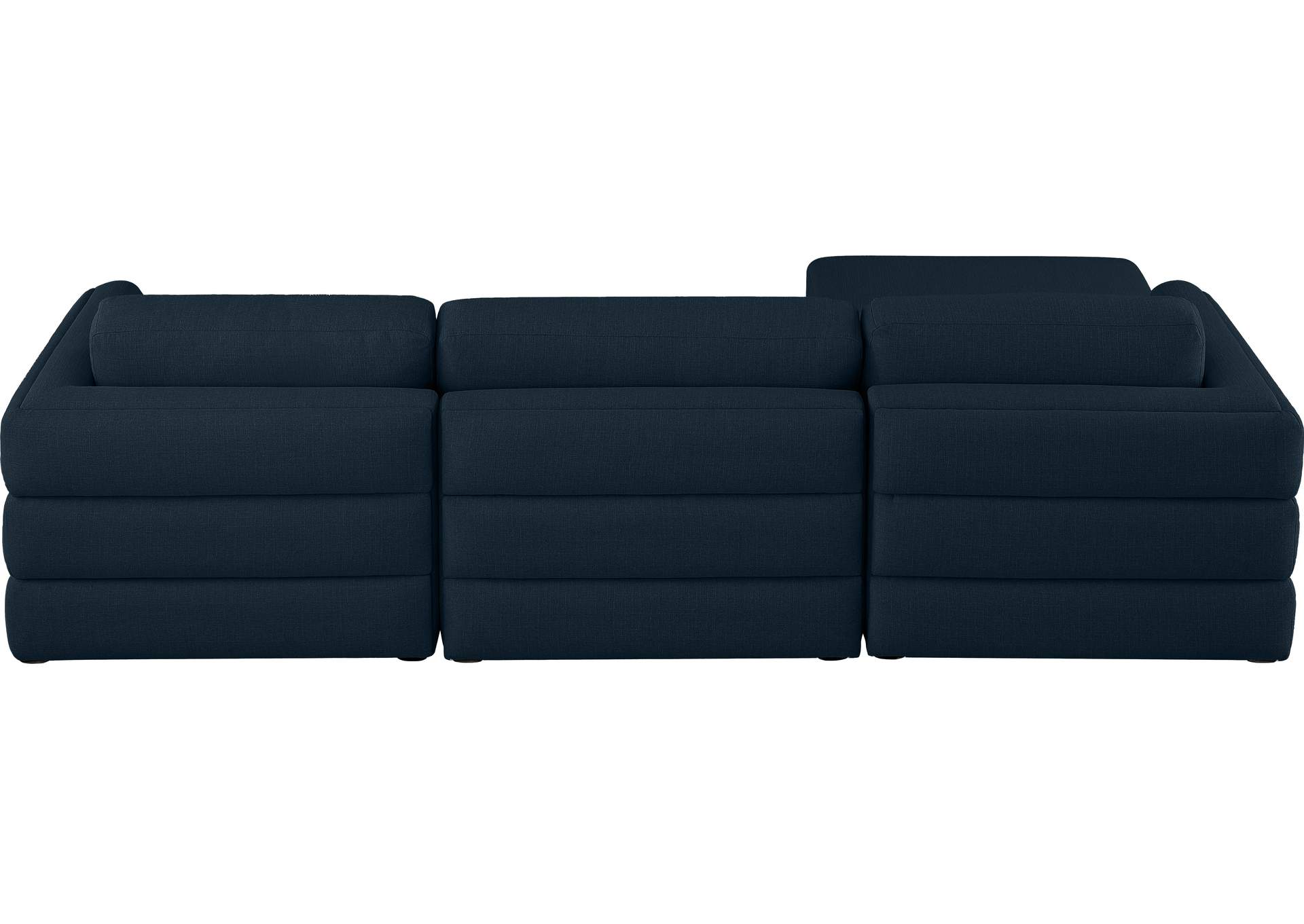 Beckham Navy Durable Linen Textured Fabric Modular Sectional,Meridian Furniture