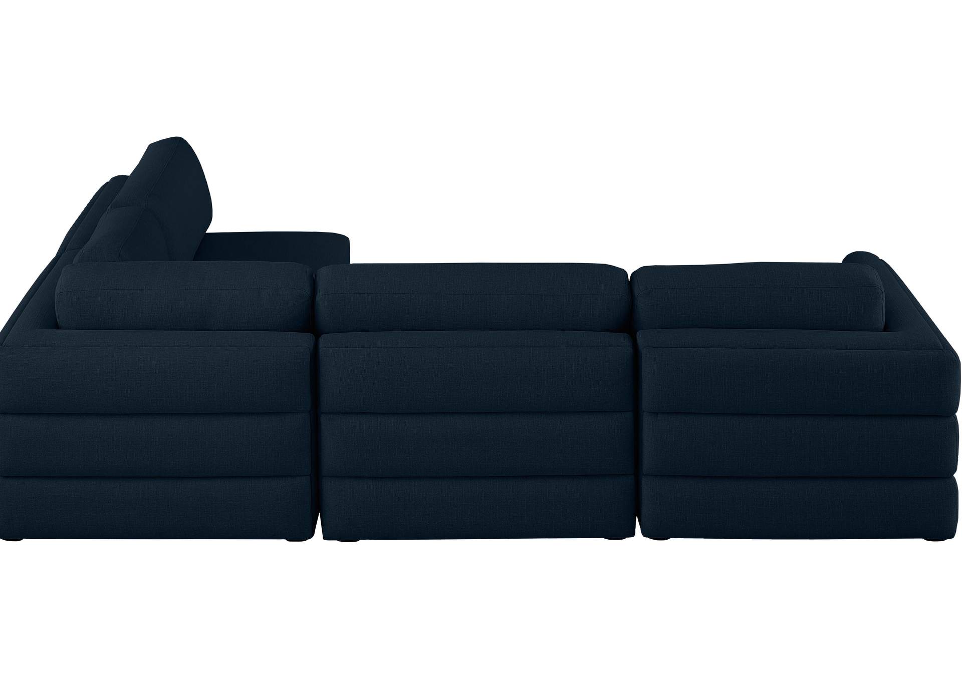 Beckham Navy Durable Linen Textured Fabric Modular Sectional,Meridian Furniture