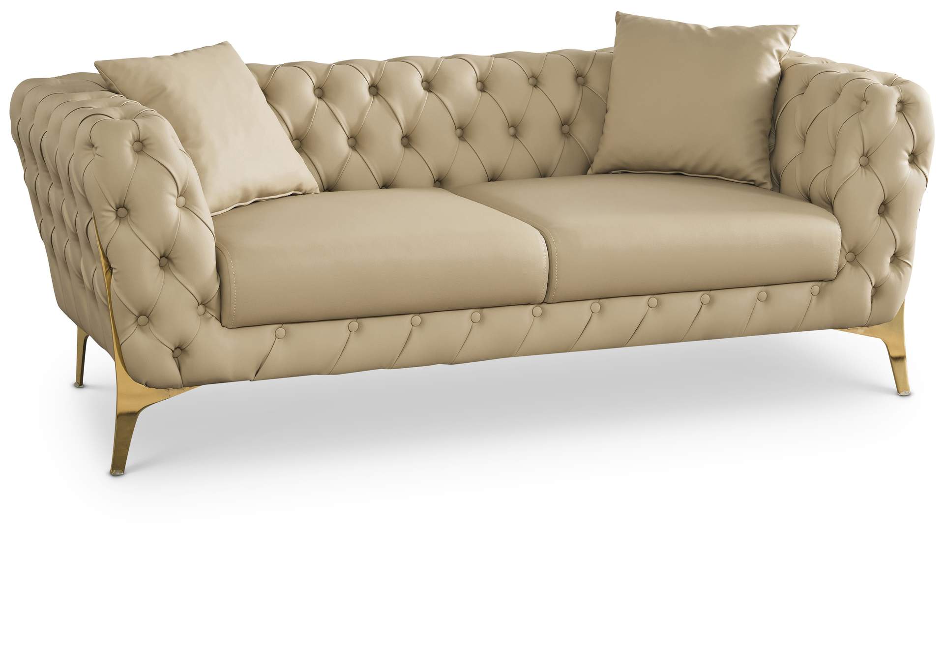 Aurora Beige Faux Leather Loveseat,Meridian Furniture