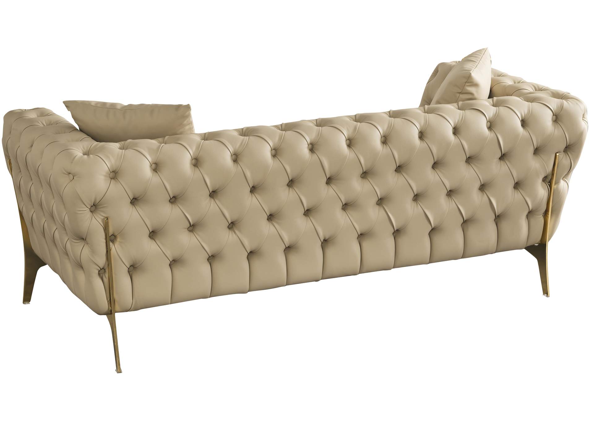 Aurora Beige Faux Leather Loveseat,Meridian Furniture