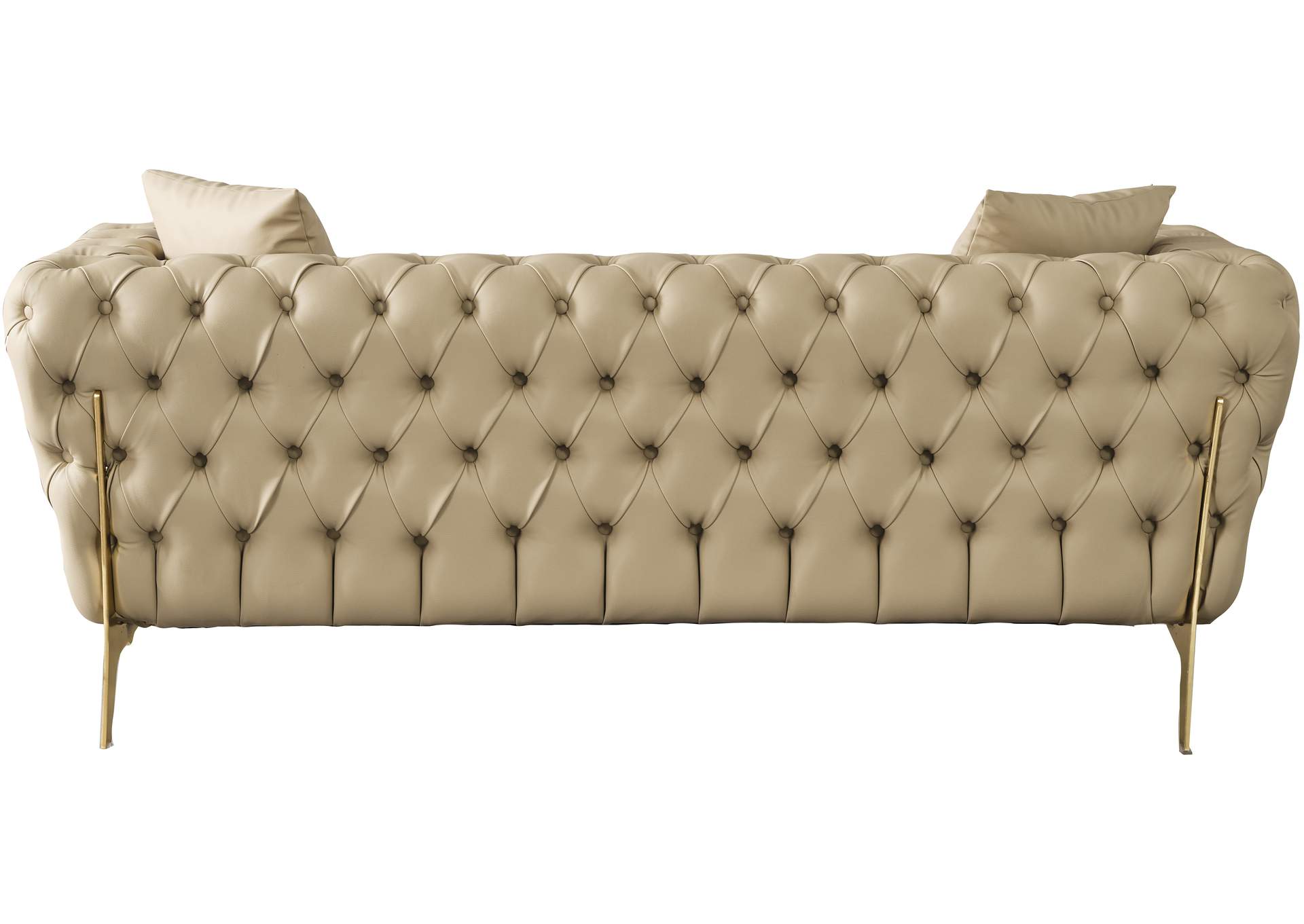 Aurora Beige Faux Leather Loveseat,Meridian Furniture