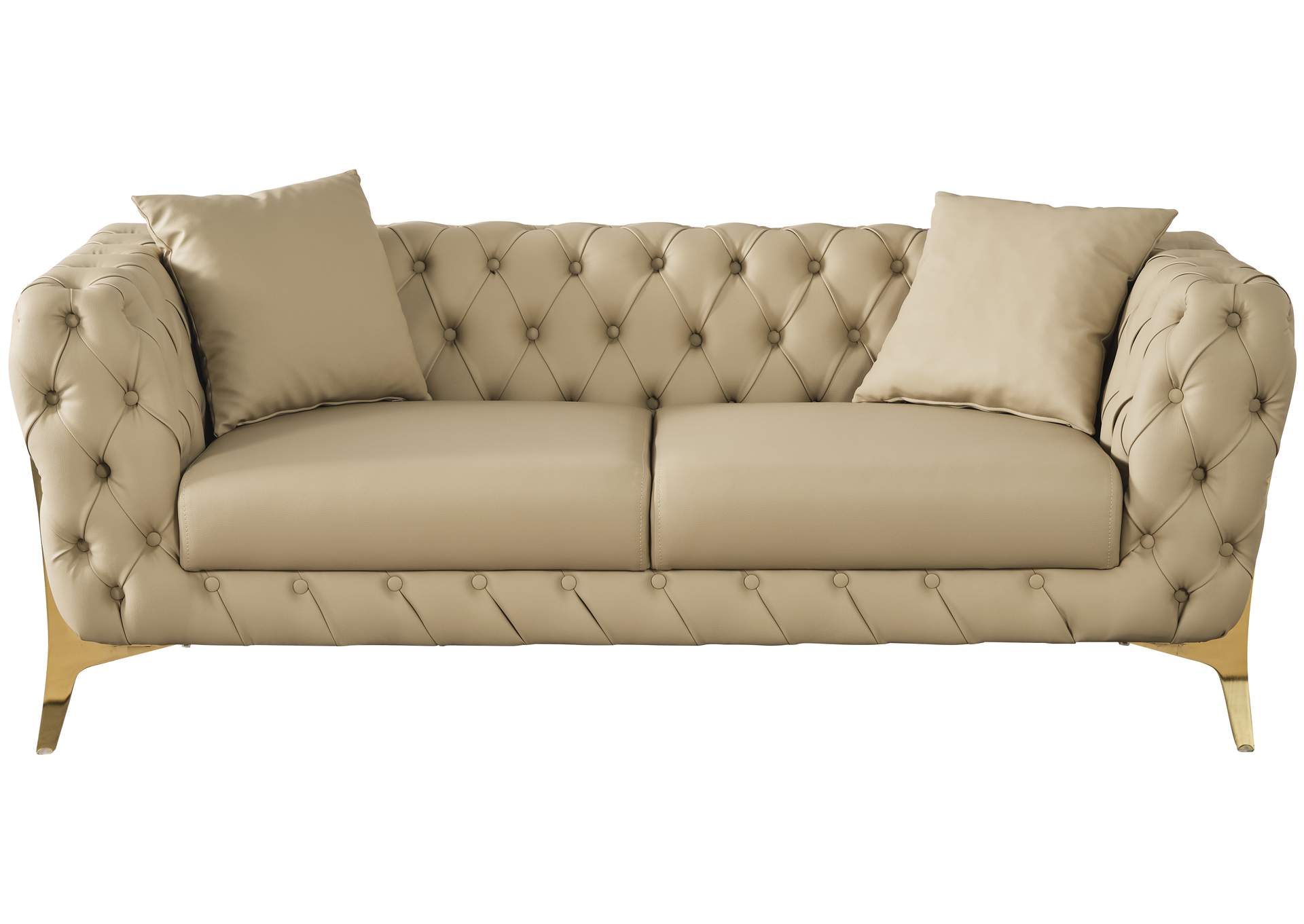 Aurora Beige Faux Leather Loveseat,Meridian Furniture