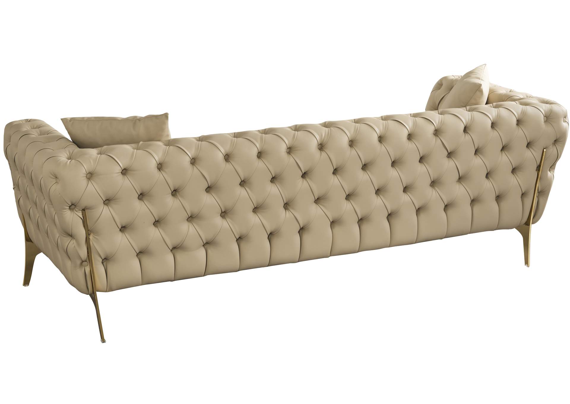 Aurora Beige Faux Leather Sofa,Meridian Furniture