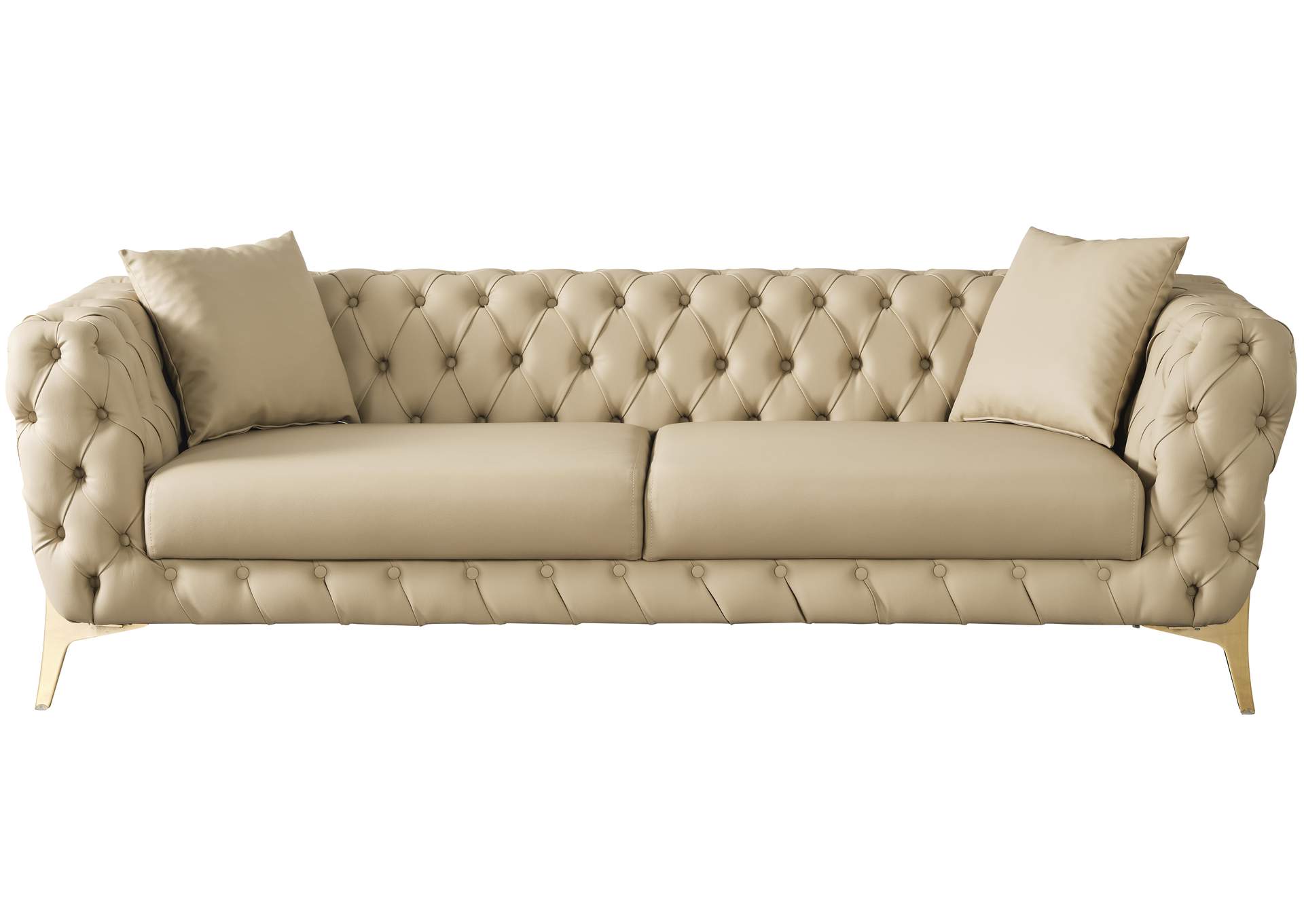 Aurora Beige Faux Leather Sofa,Meridian Furniture