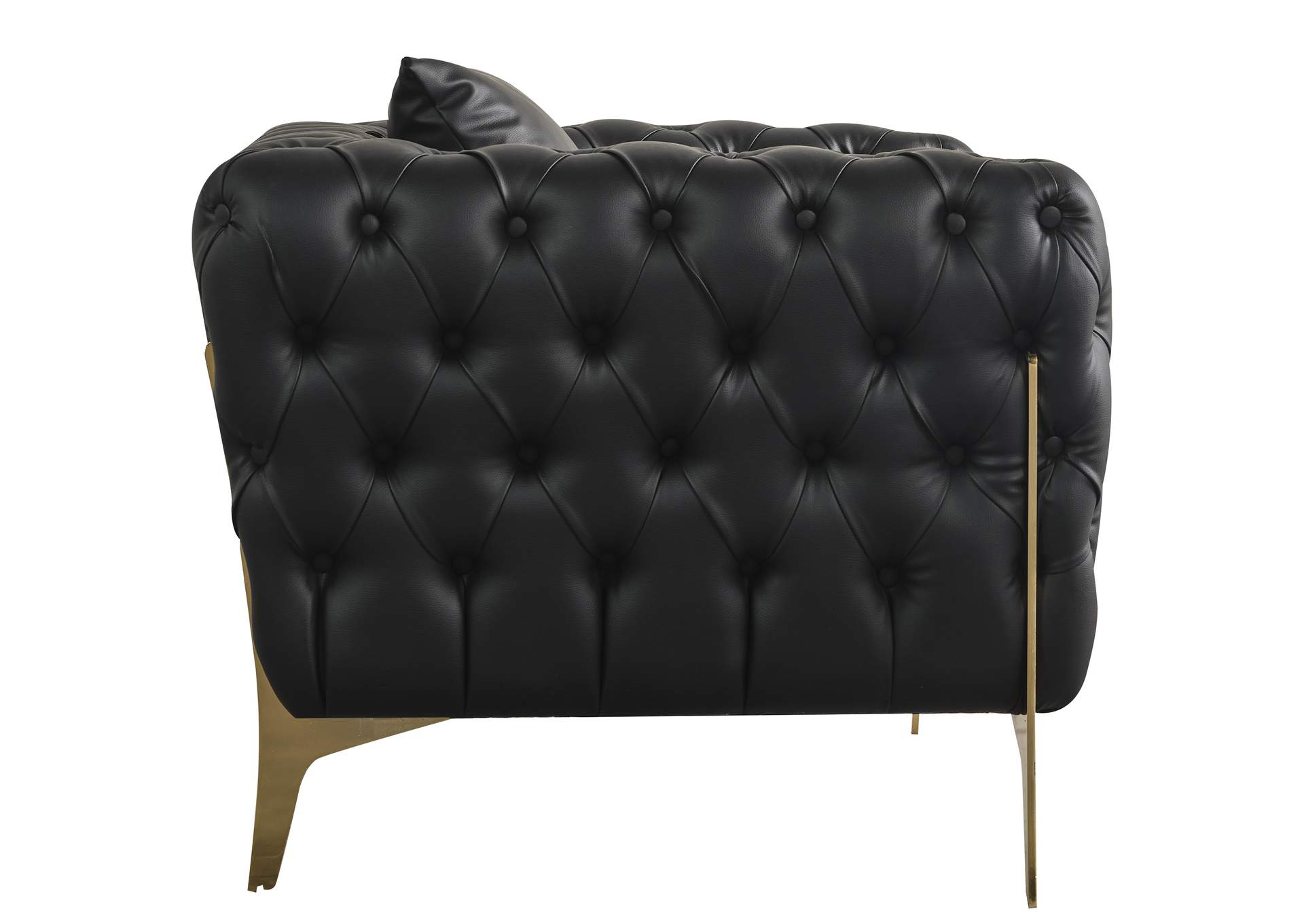 Aurora Black Faux Leather Chair,Meridian Furniture