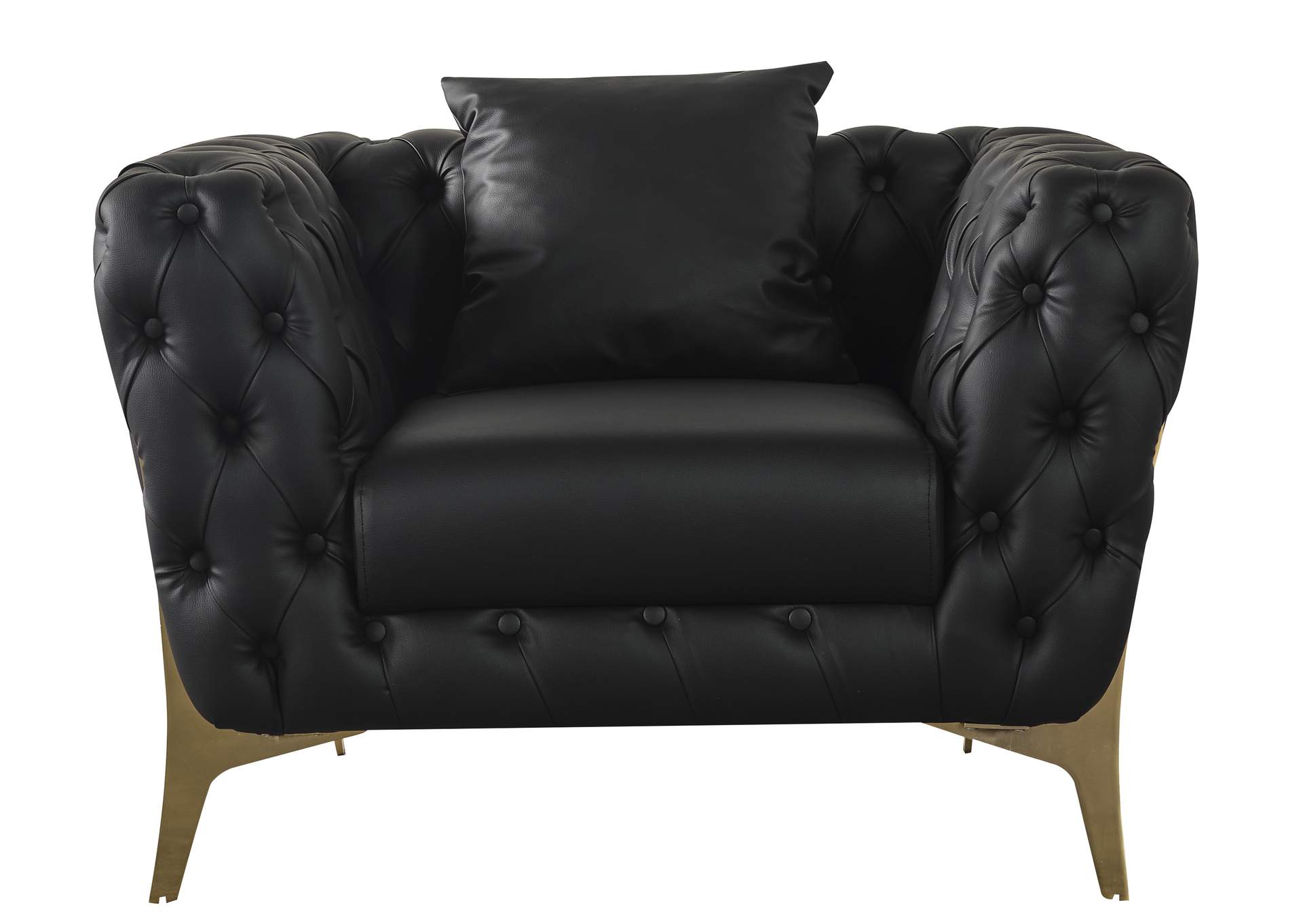 Aurora Black Faux Leather Chair,Meridian Furniture