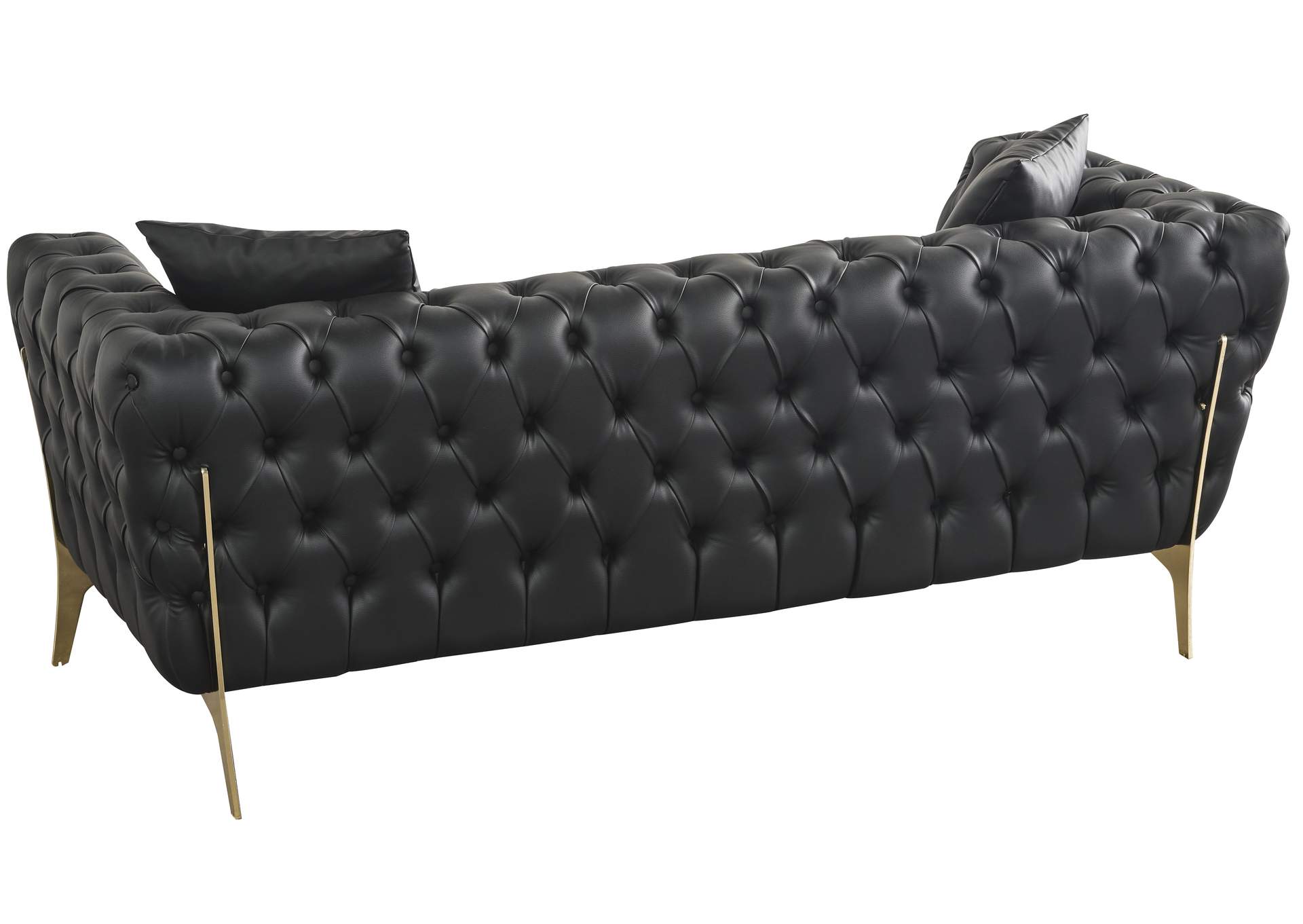 Aurora Black Faux Leather Loveseat,Meridian Furniture