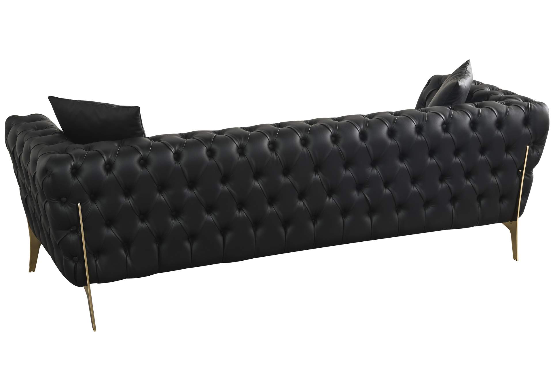 Aurora Black Faux Leather Sofa,Meridian Furniture