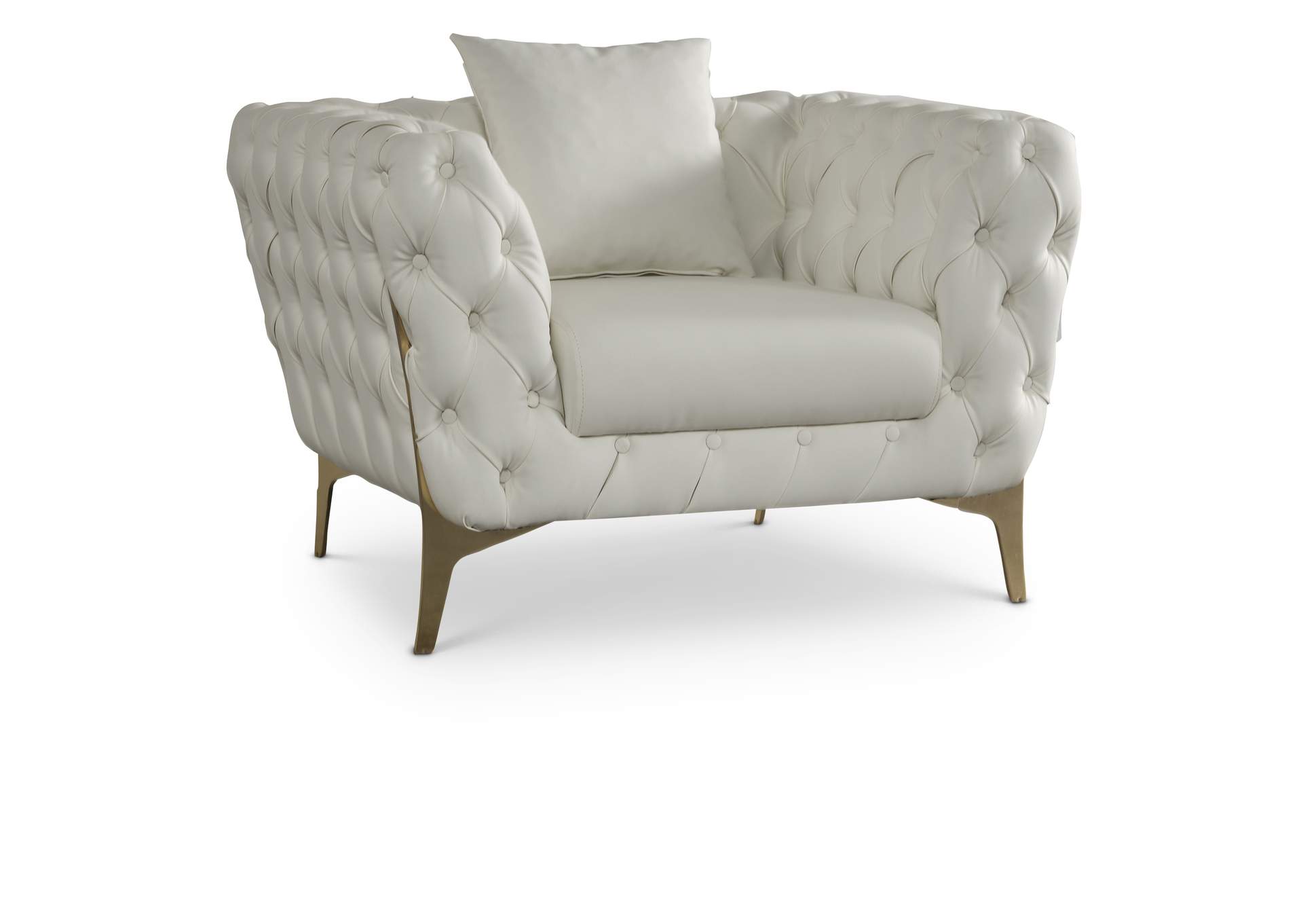 Aurora Cream Faux Leather Chair,Meridian Furniture