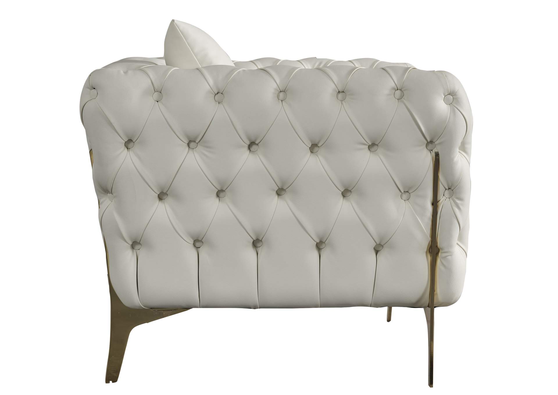 Aurora Cream Faux Leather Chair,Meridian Furniture