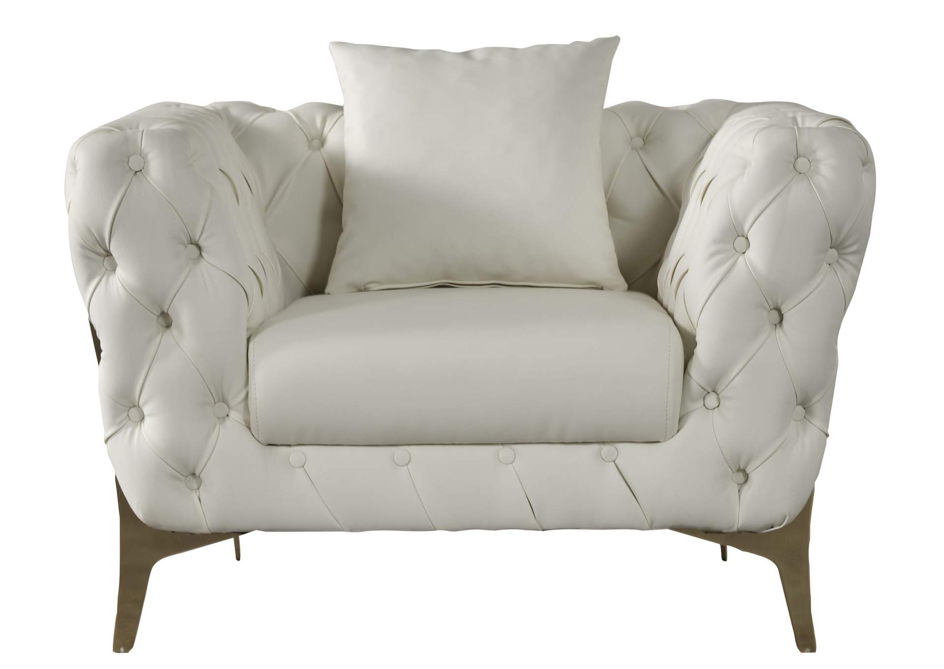 Aurora Cream Faux Leather Chair,Meridian Furniture