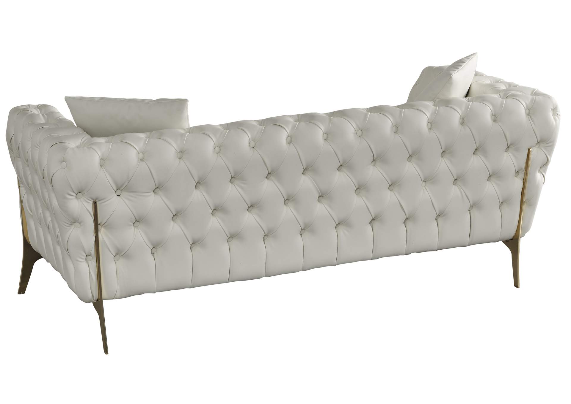 Aurora Cream Faux Leather Loveseat,Meridian Furniture