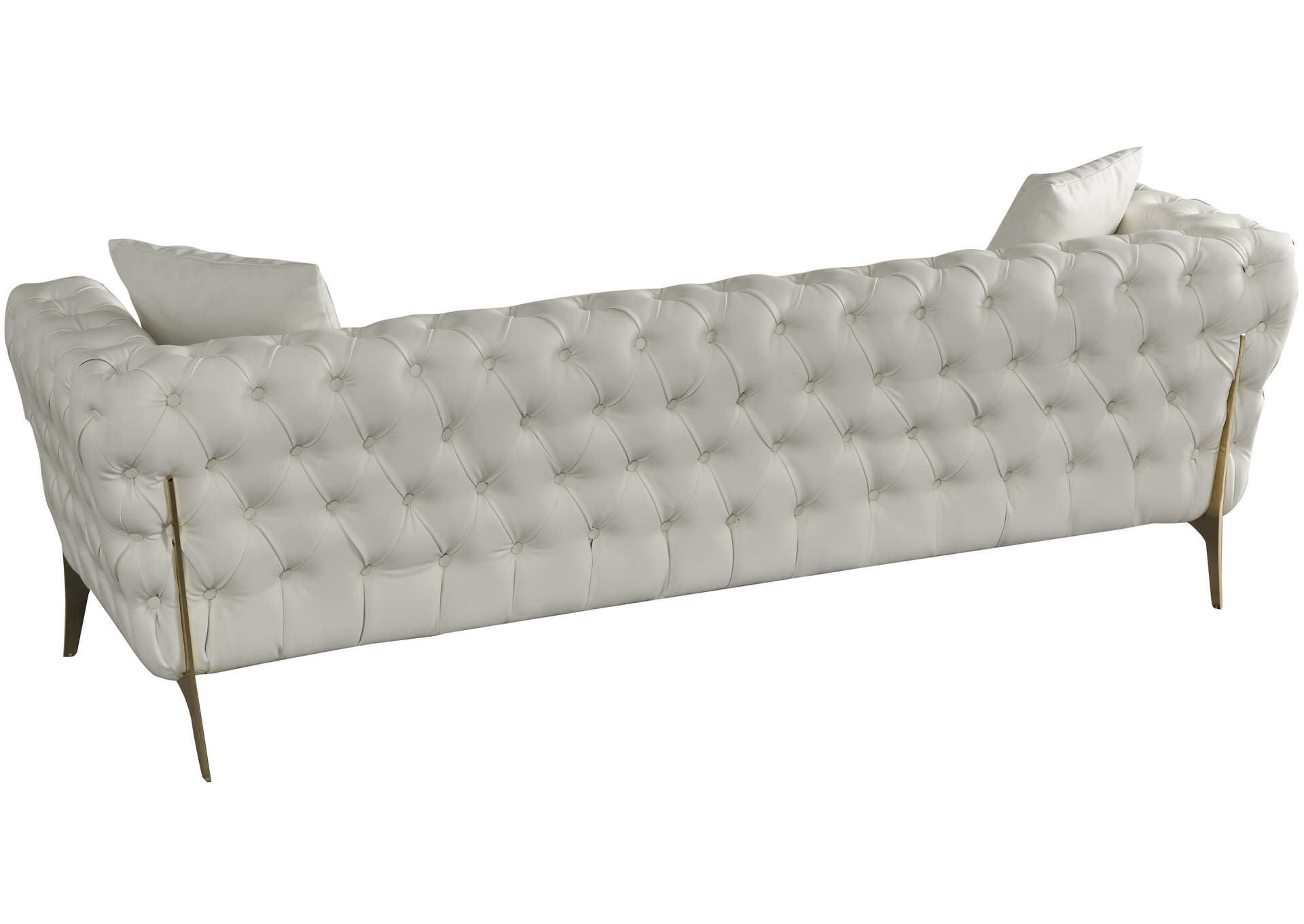 Aurora Cream Faux Leather Sofa,Meridian Furniture