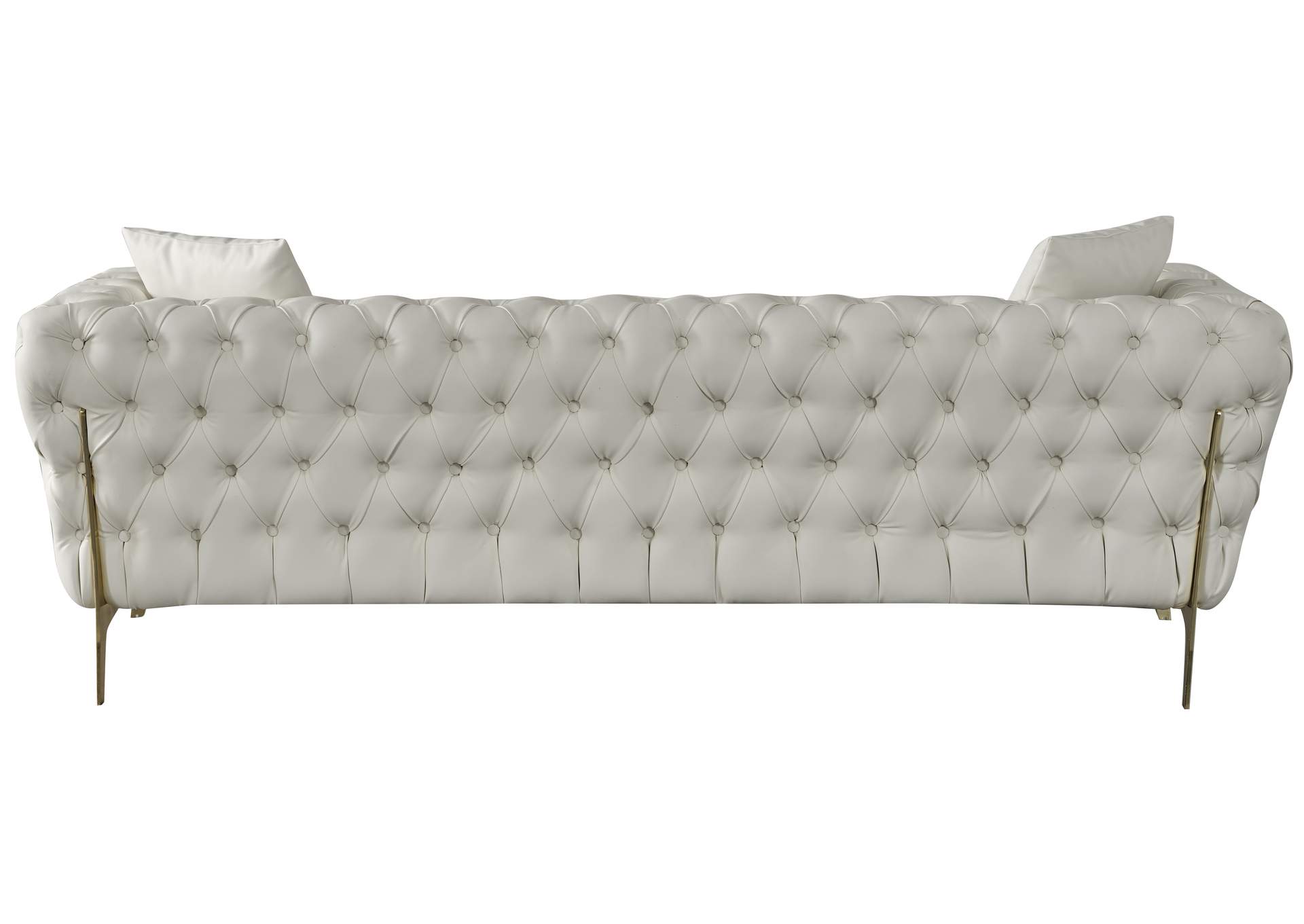 Aurora Cream Faux Leather Sofa,Meridian Furniture