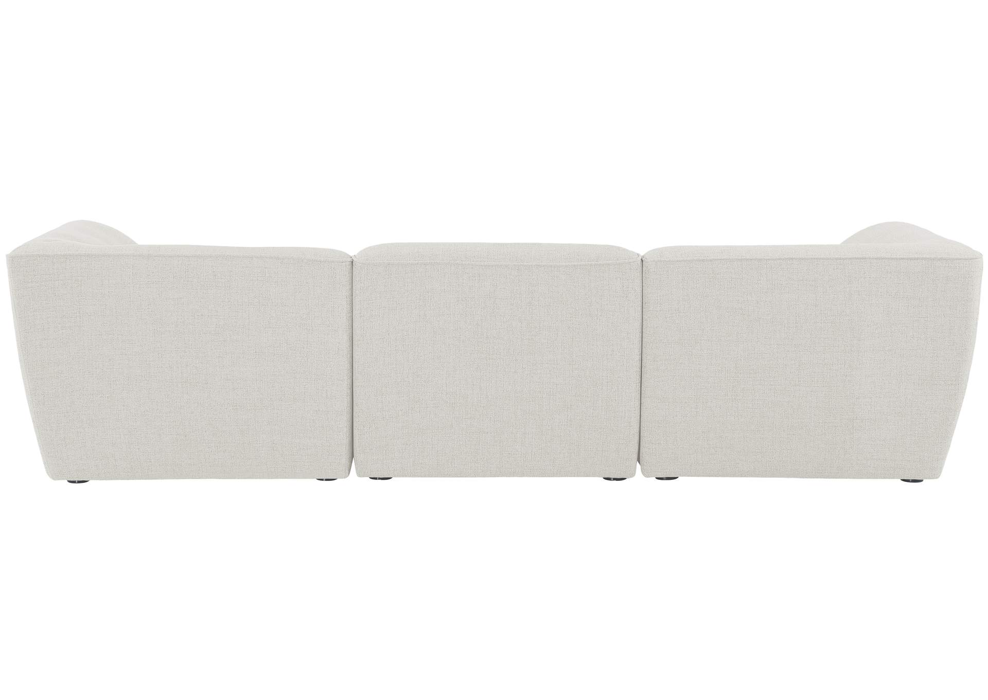 Miramar Cream Durable Linen Textured Modular Sofa,Meridian Furniture