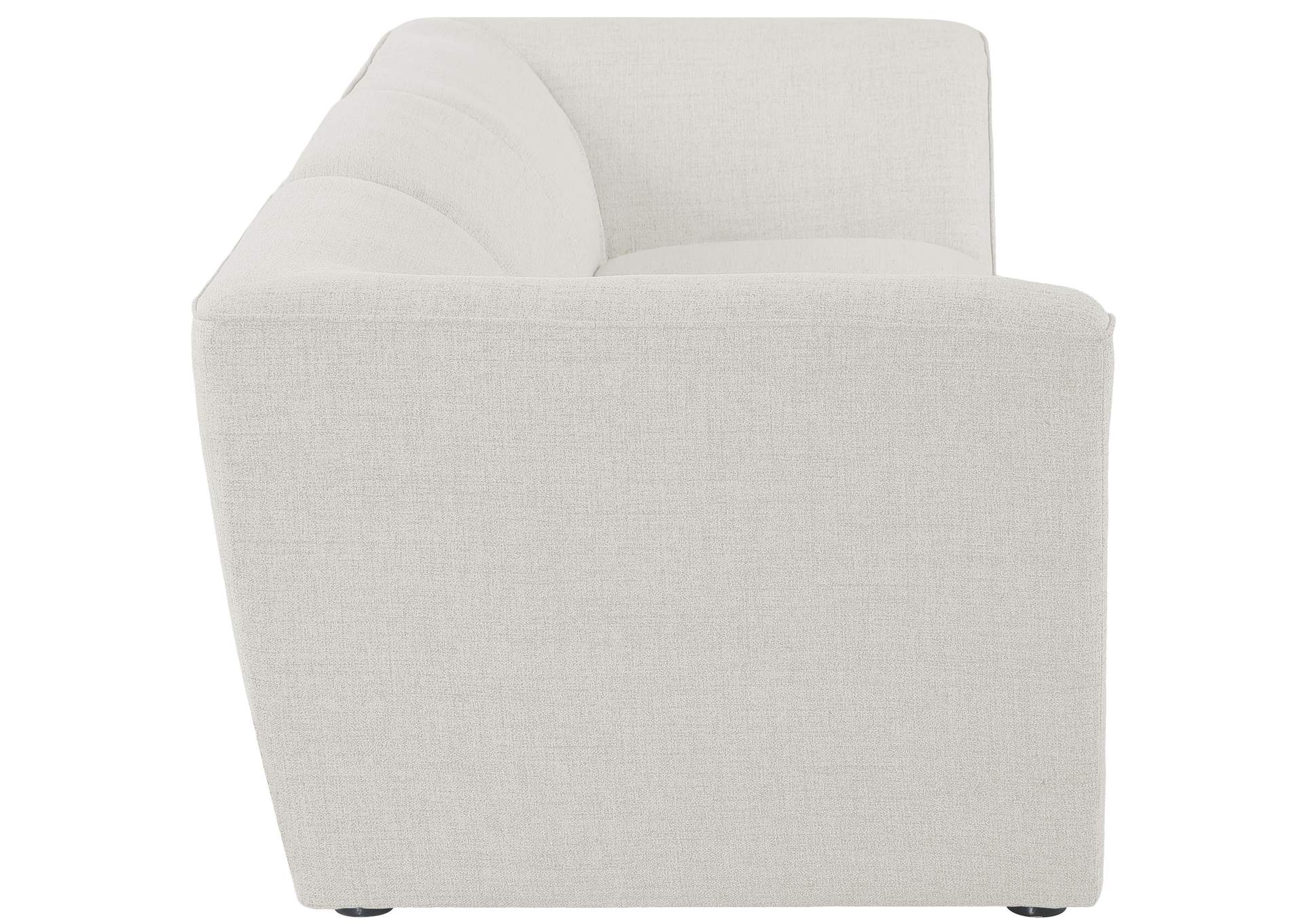 Miramar Cream Durable Linen Textured Modular Sofa,Meridian Furniture