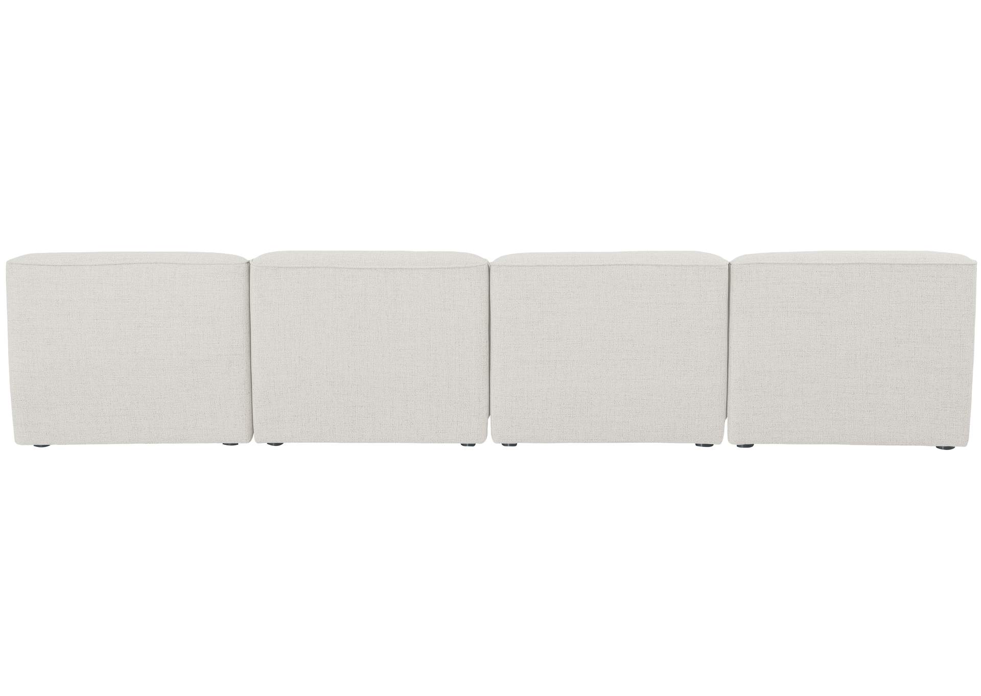 Miramar Cream Durable Linen Textured Modular Sofa,Meridian Furniture