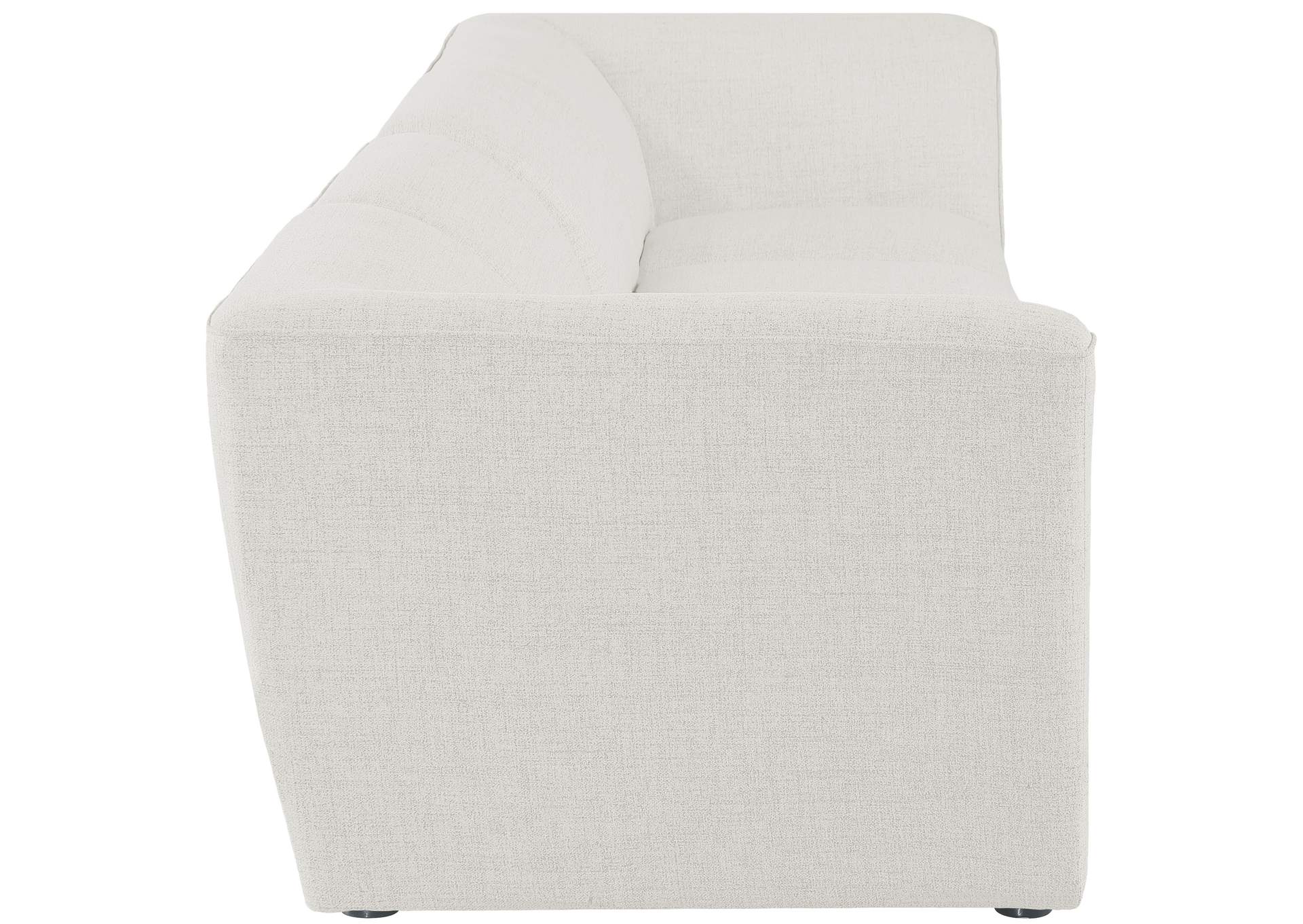 Miramar Cream Durable Linen Textured Modular Sofa,Meridian Furniture