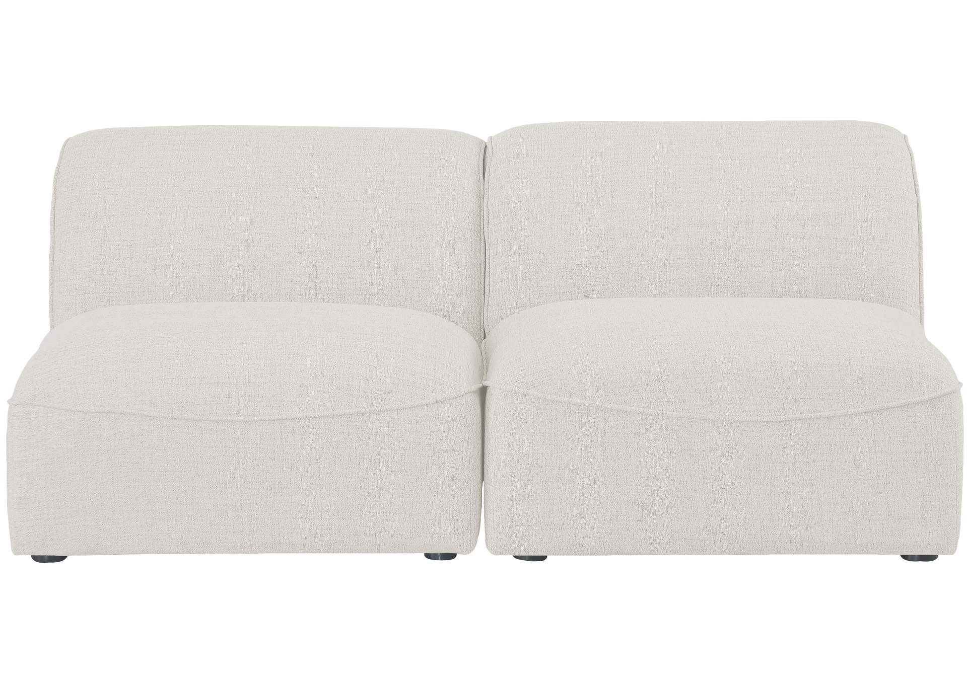 Miramar Cream Durable Linen Textured Modular Sofa,Meridian Furniture