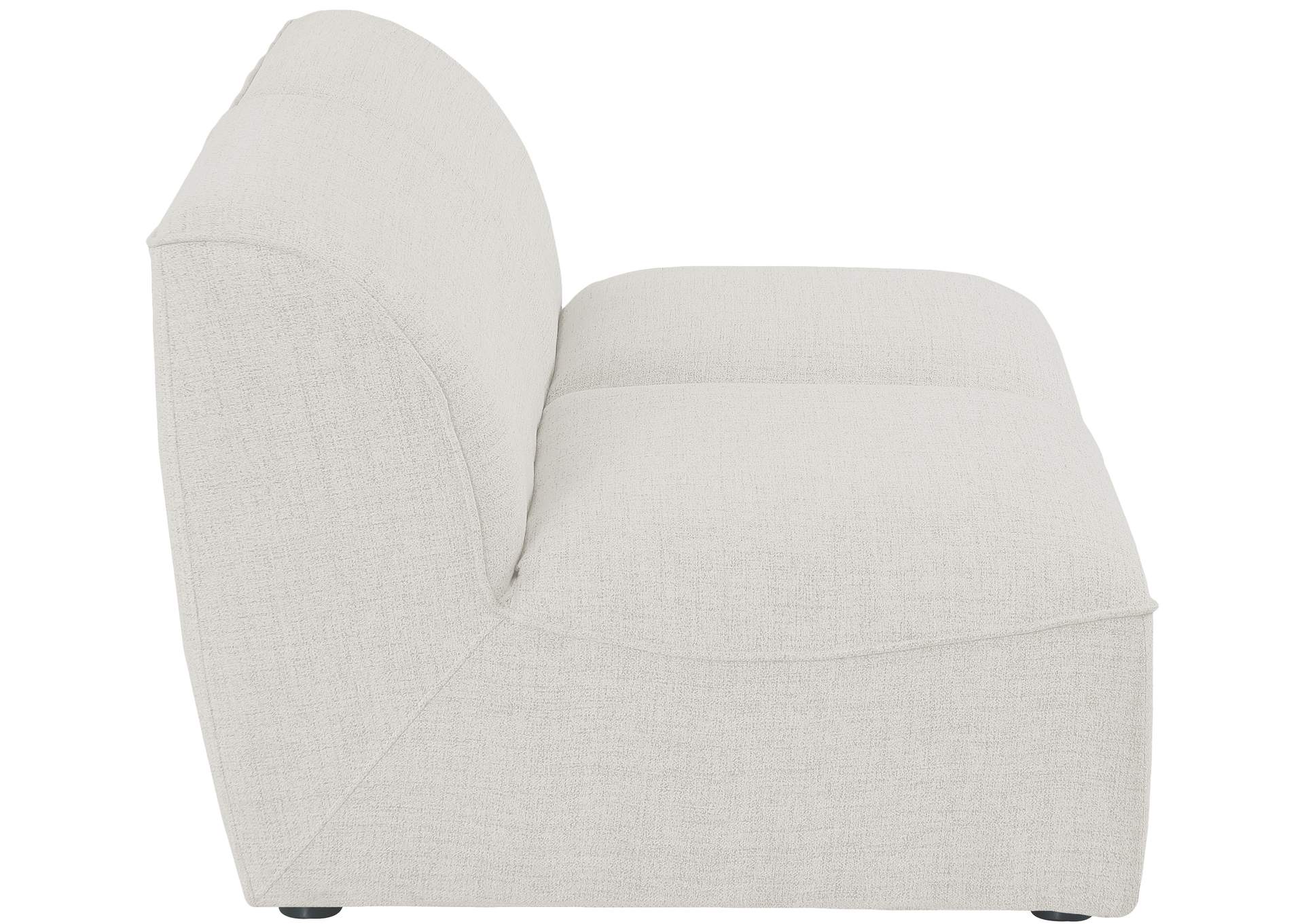 Miramar Cream Durable Linen Textured Modular Sofa,Meridian Furniture