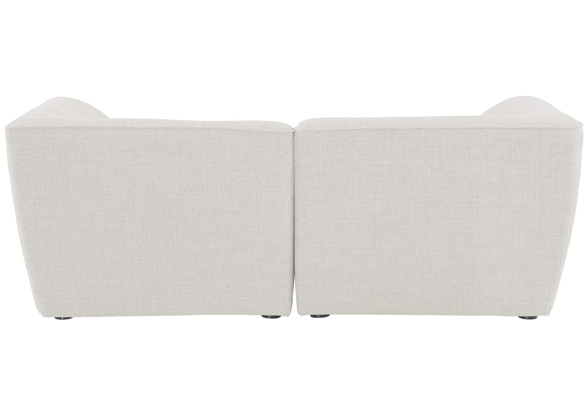 Miramar Cream Durable Linen Textured Modular Sofa,Meridian Furniture