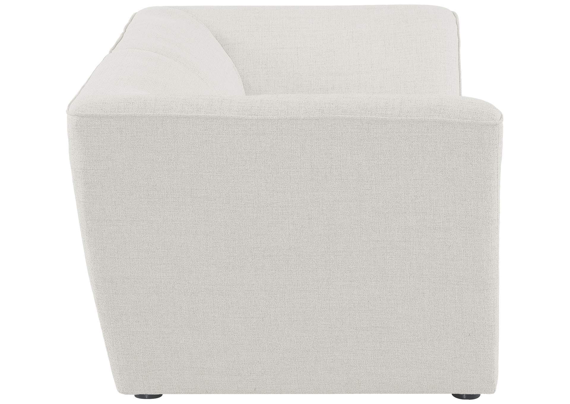 Miramar Cream Durable Linen Textured Modular Sofa,Meridian Furniture