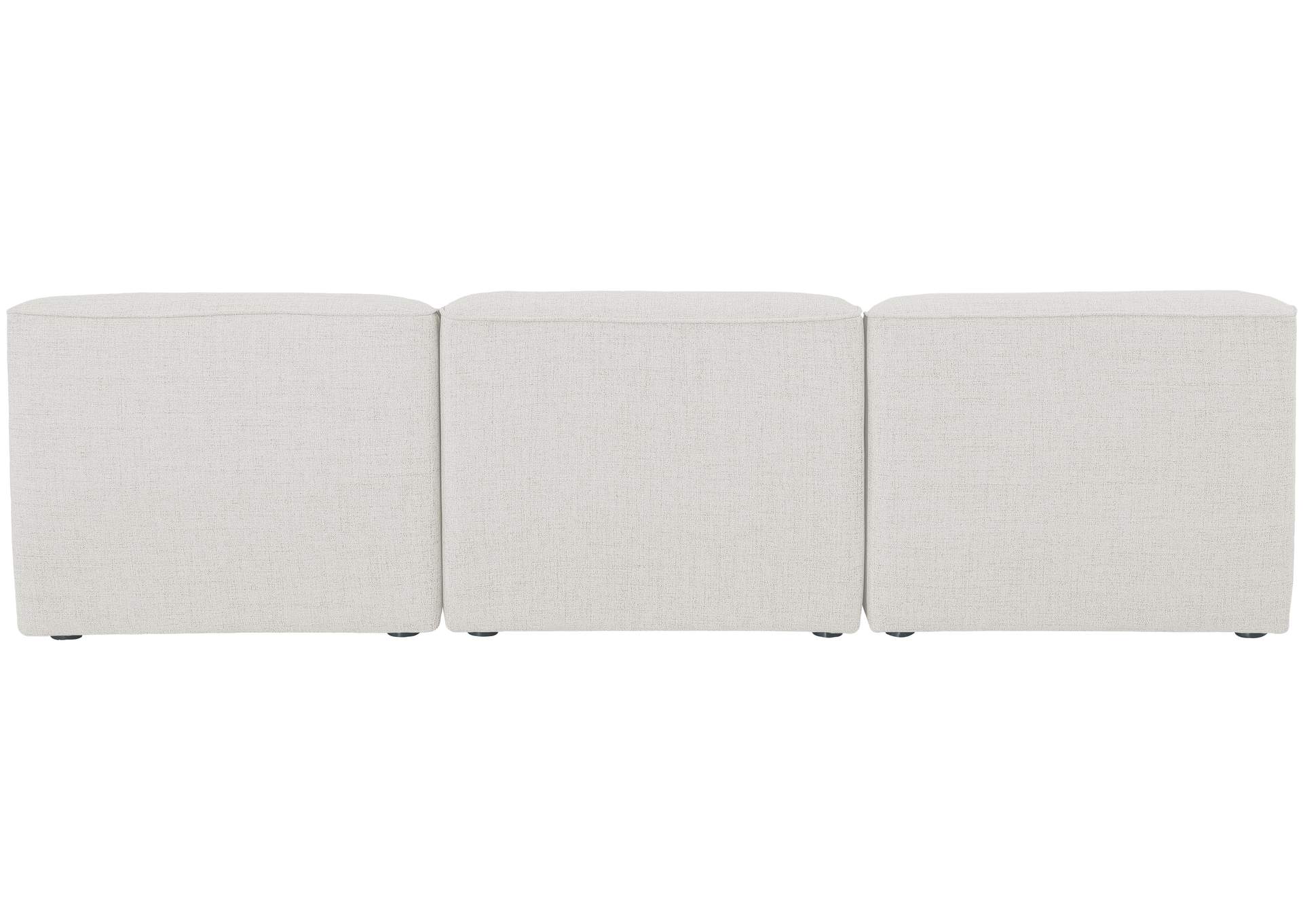 Miramar Cream Durable Linen Textured Modular Sofa,Meridian Furniture