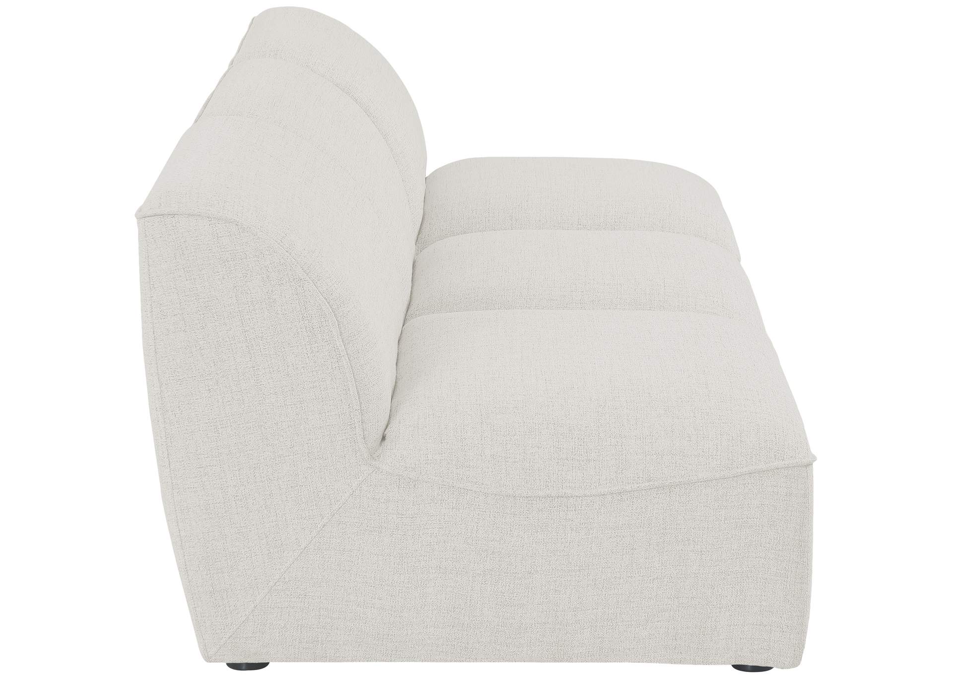 Miramar Cream Durable Linen Textured Modular Sofa,Meridian Furniture