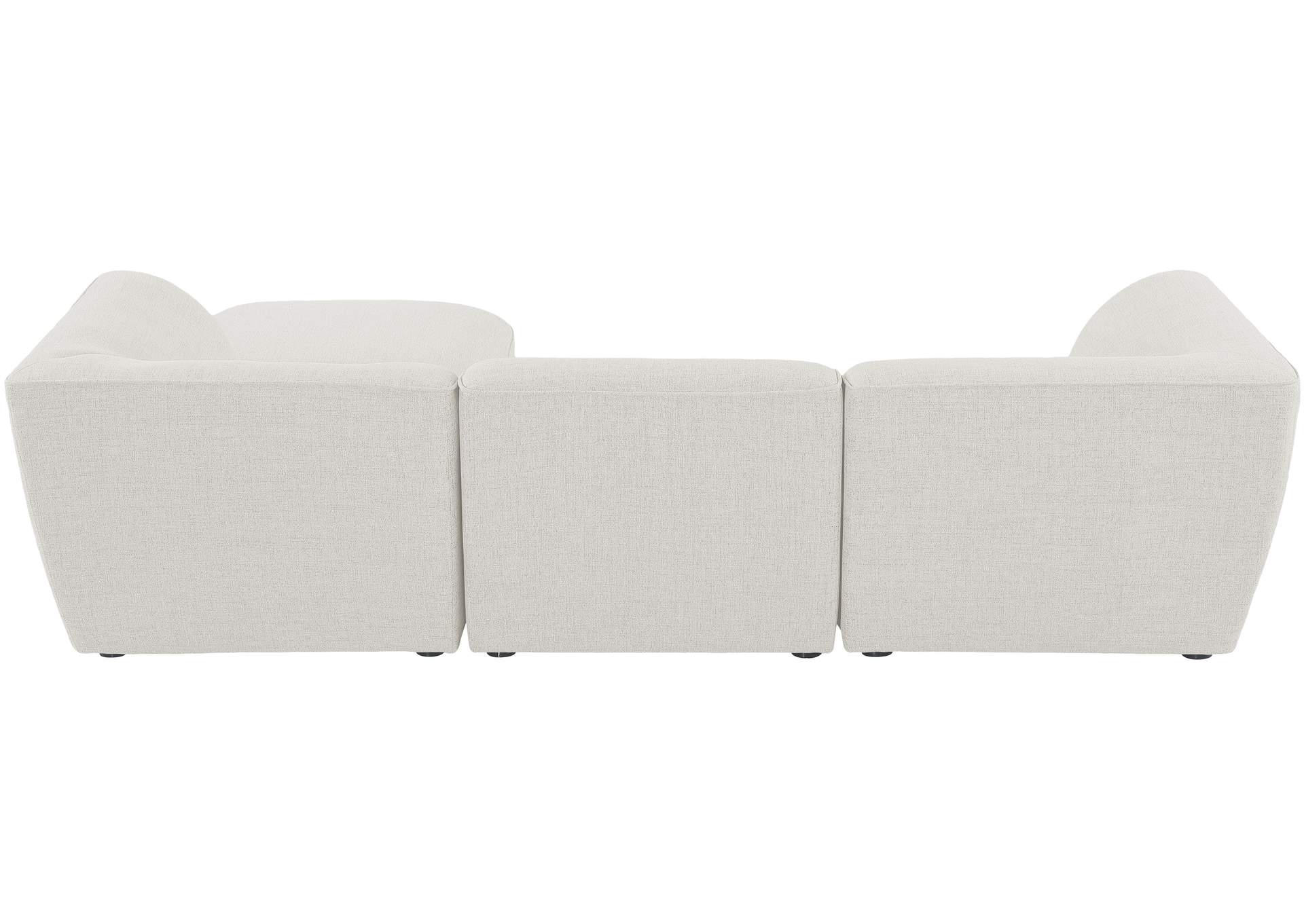 Miramar Cream Durable Linen Textured Modular Sectional,Meridian Furniture