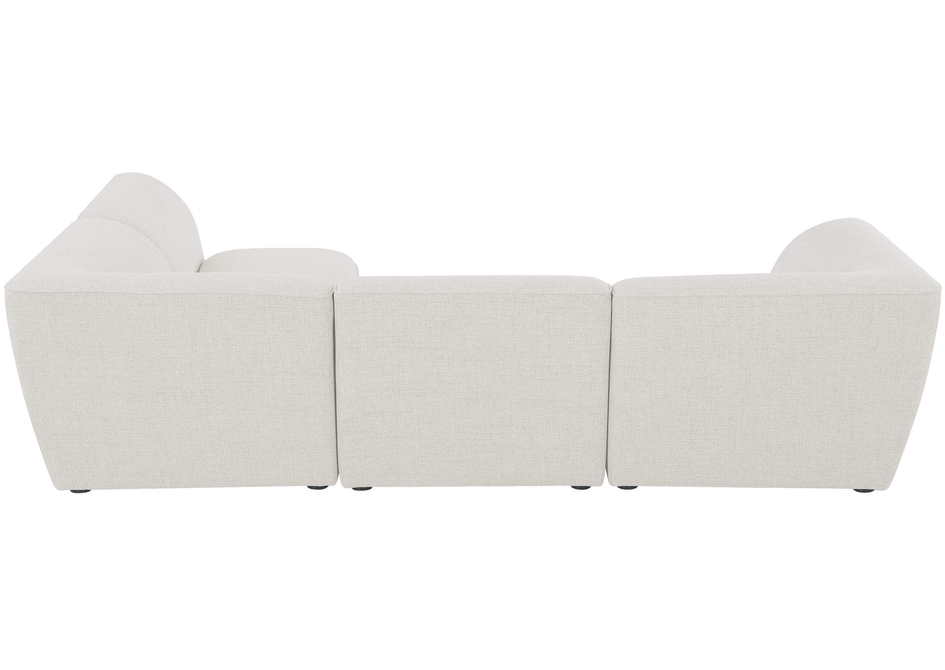 Miramar Cream Durable Linen Textured Modular Sectional,Meridian Furniture