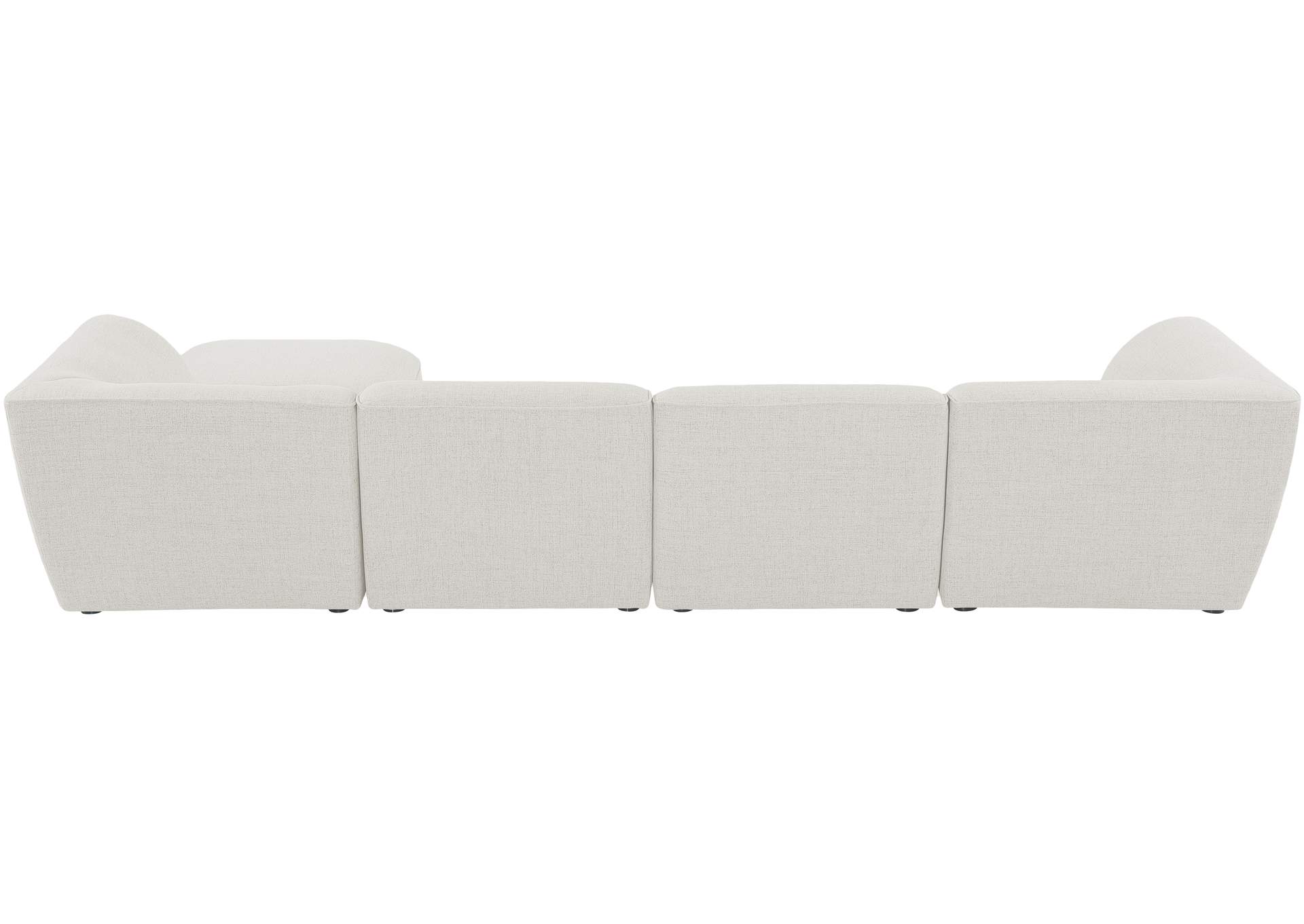 Miramar Cream Durable Linen Textured Modular Sectional,Meridian Furniture