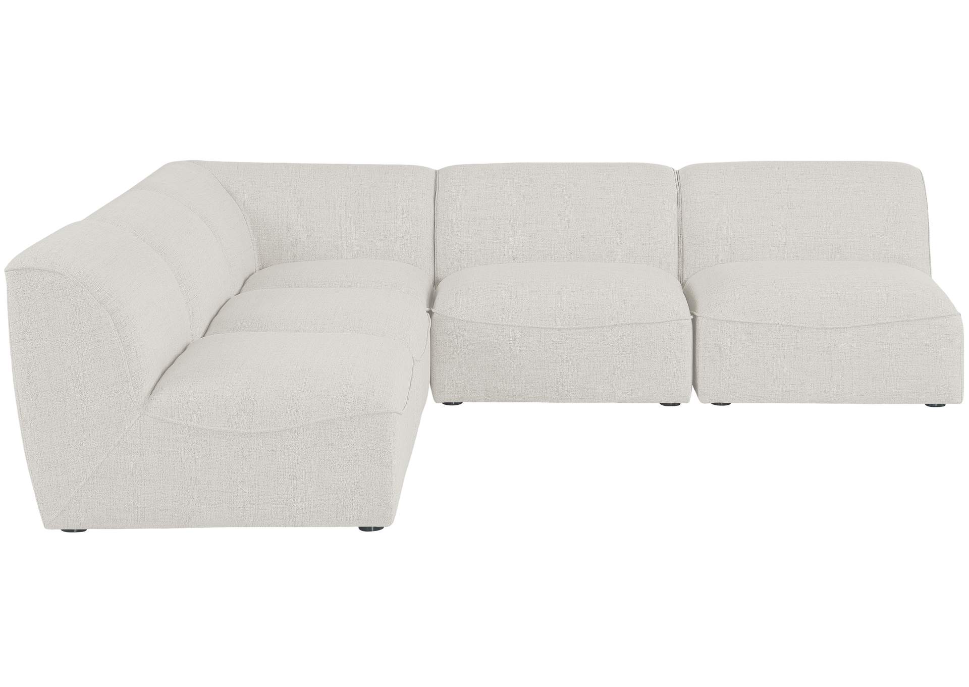 Miramar Cream Durable Linen Textured Modular Sectional,Meridian Furniture