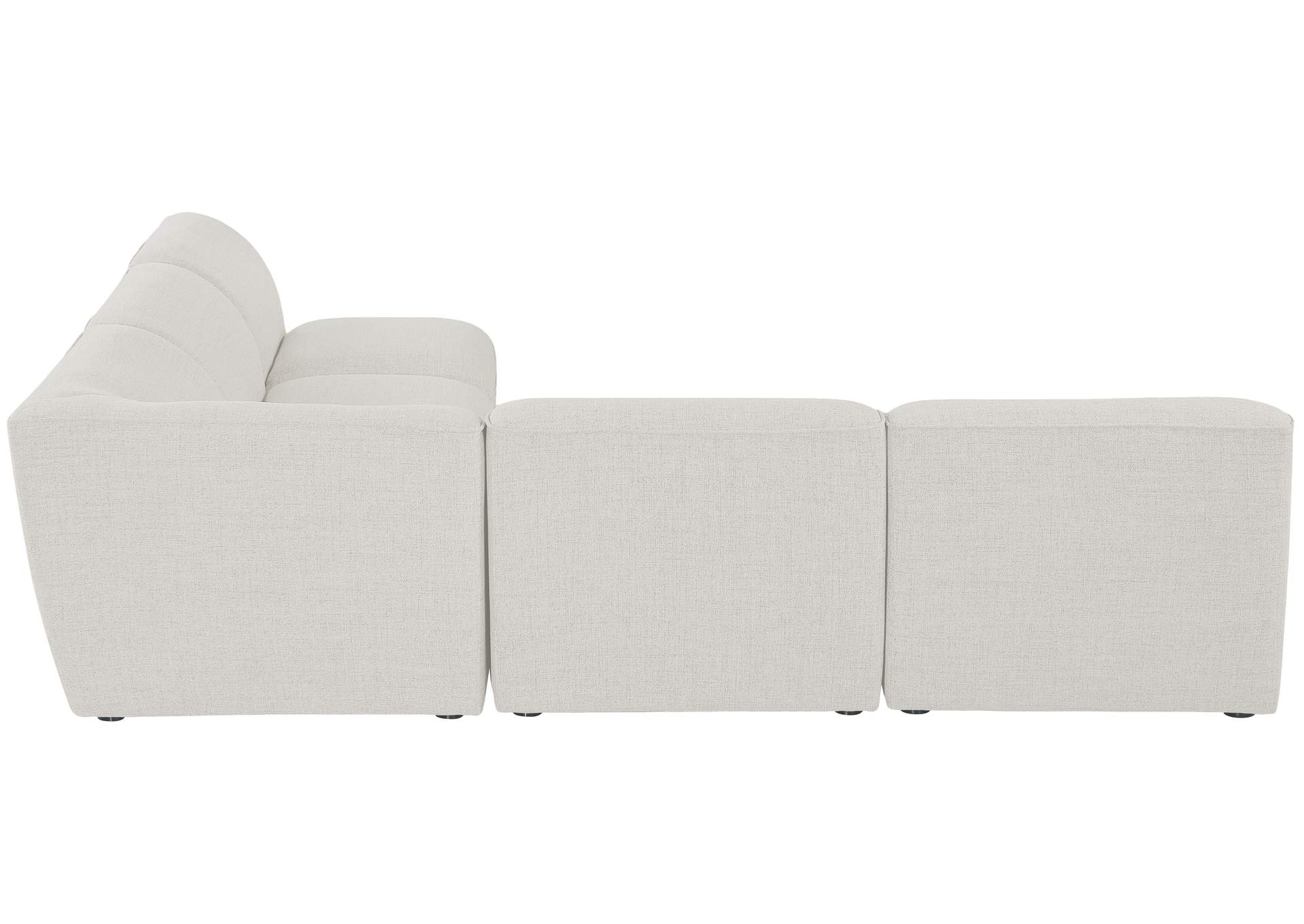 Miramar Cream Durable Linen Textured Modular Sectional,Meridian Furniture