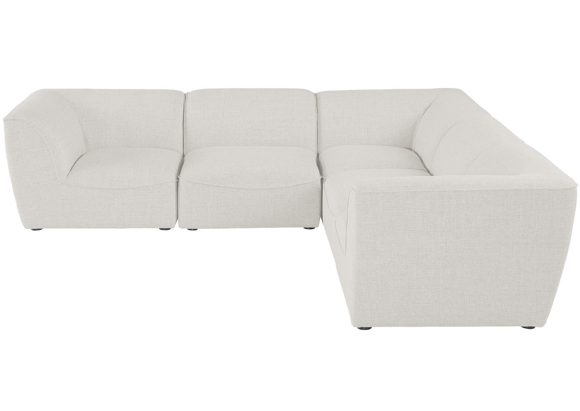 Miramar Cream Durable Linen Textured Modular Sectional,Meridian Furniture