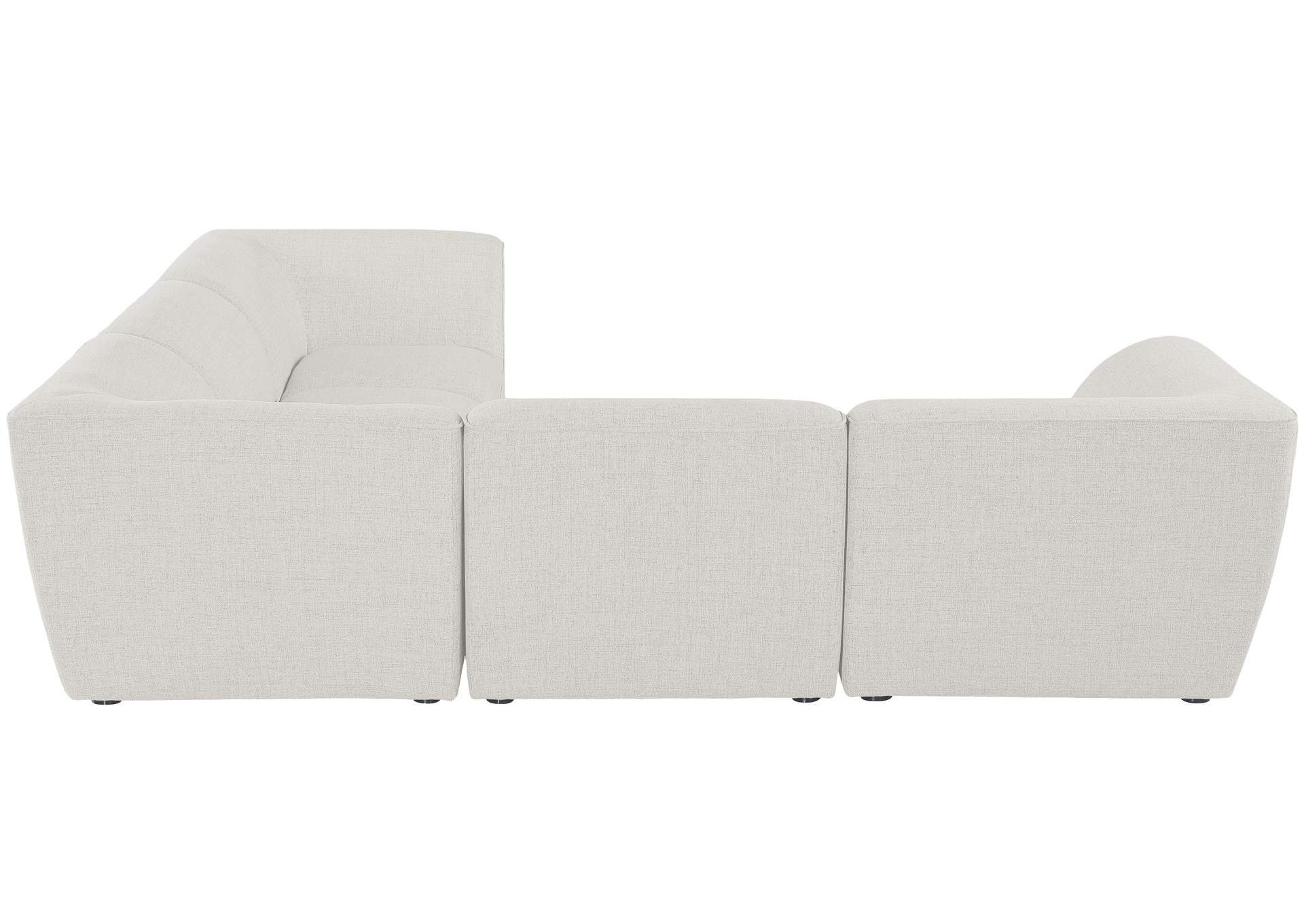 Miramar Cream Durable Linen Textured Modular Sectional,Meridian Furniture