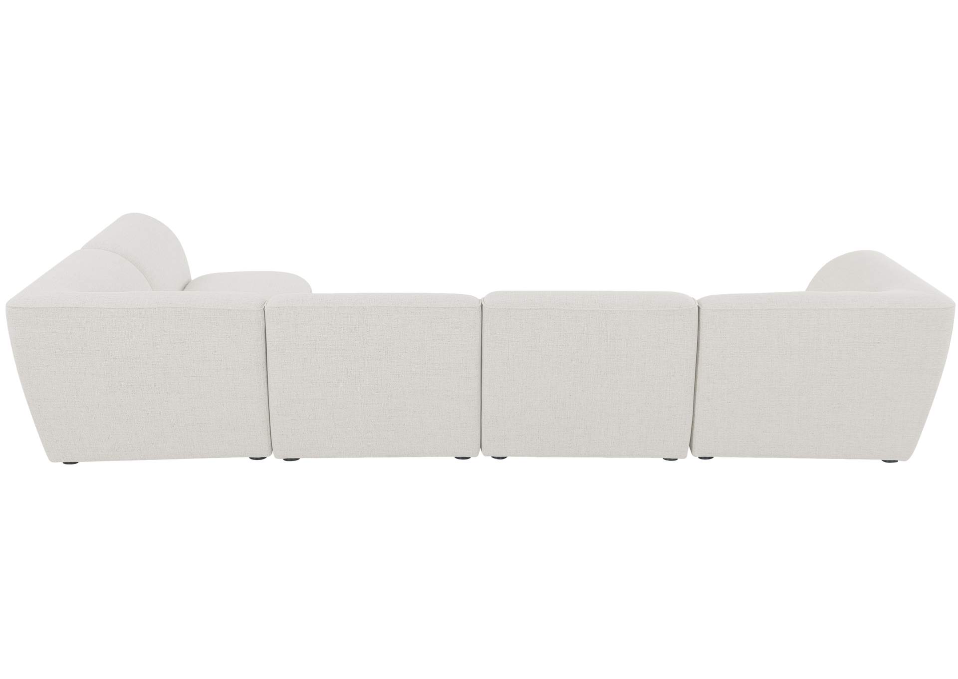 Miramar Cream Durable Linen Textured Modular Sectional,Meridian Furniture