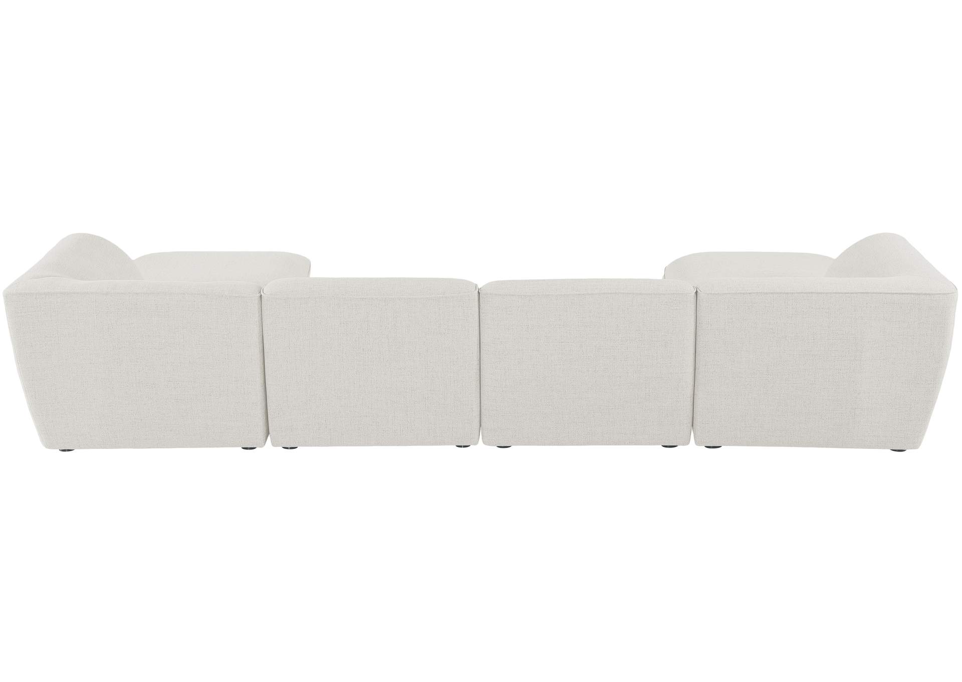 Miramar Cream Durable Linen Textured Modular Sectional,Meridian Furniture