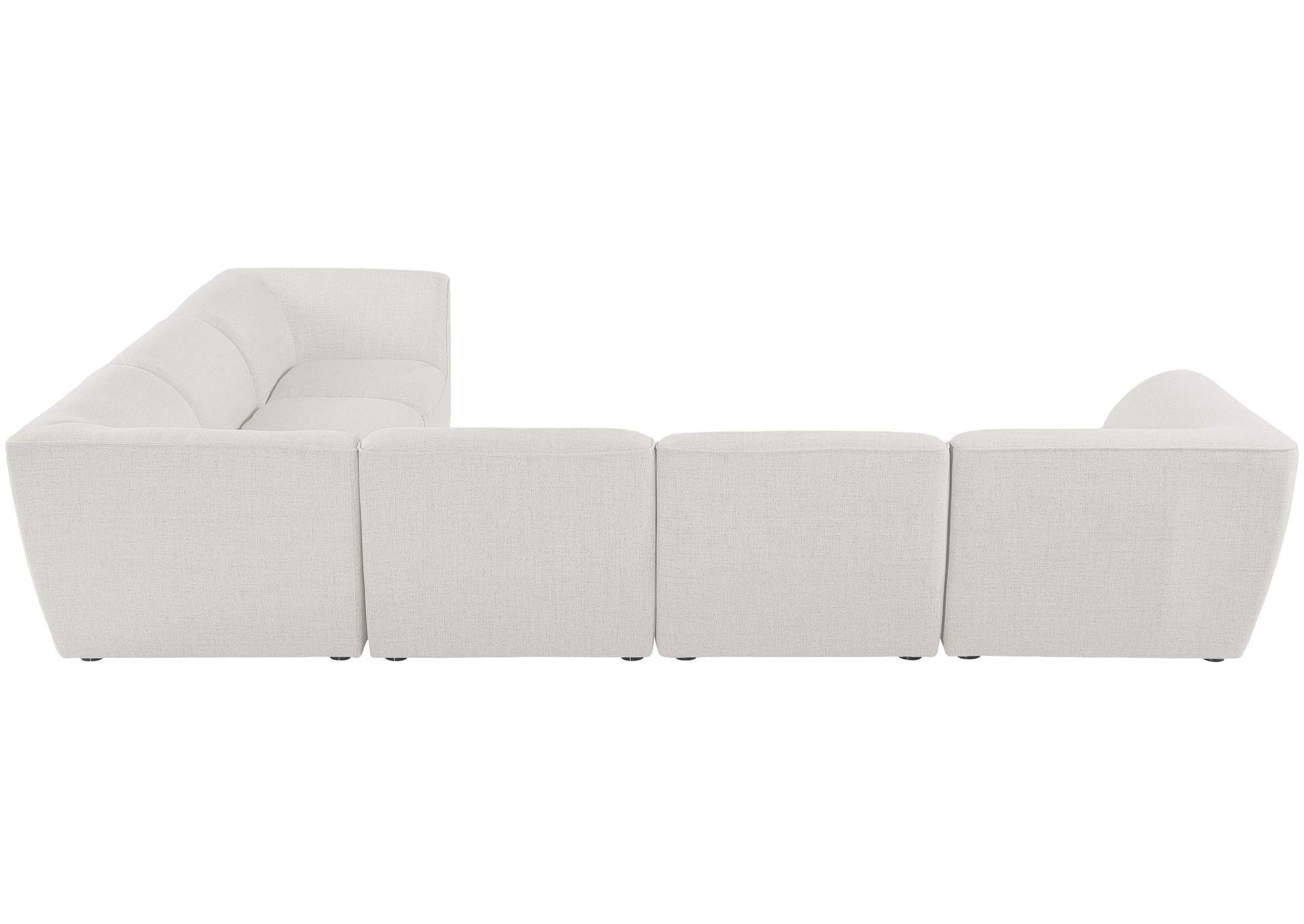 Miramar Cream Durable Linen Textured Modular Sectional,Meridian Furniture