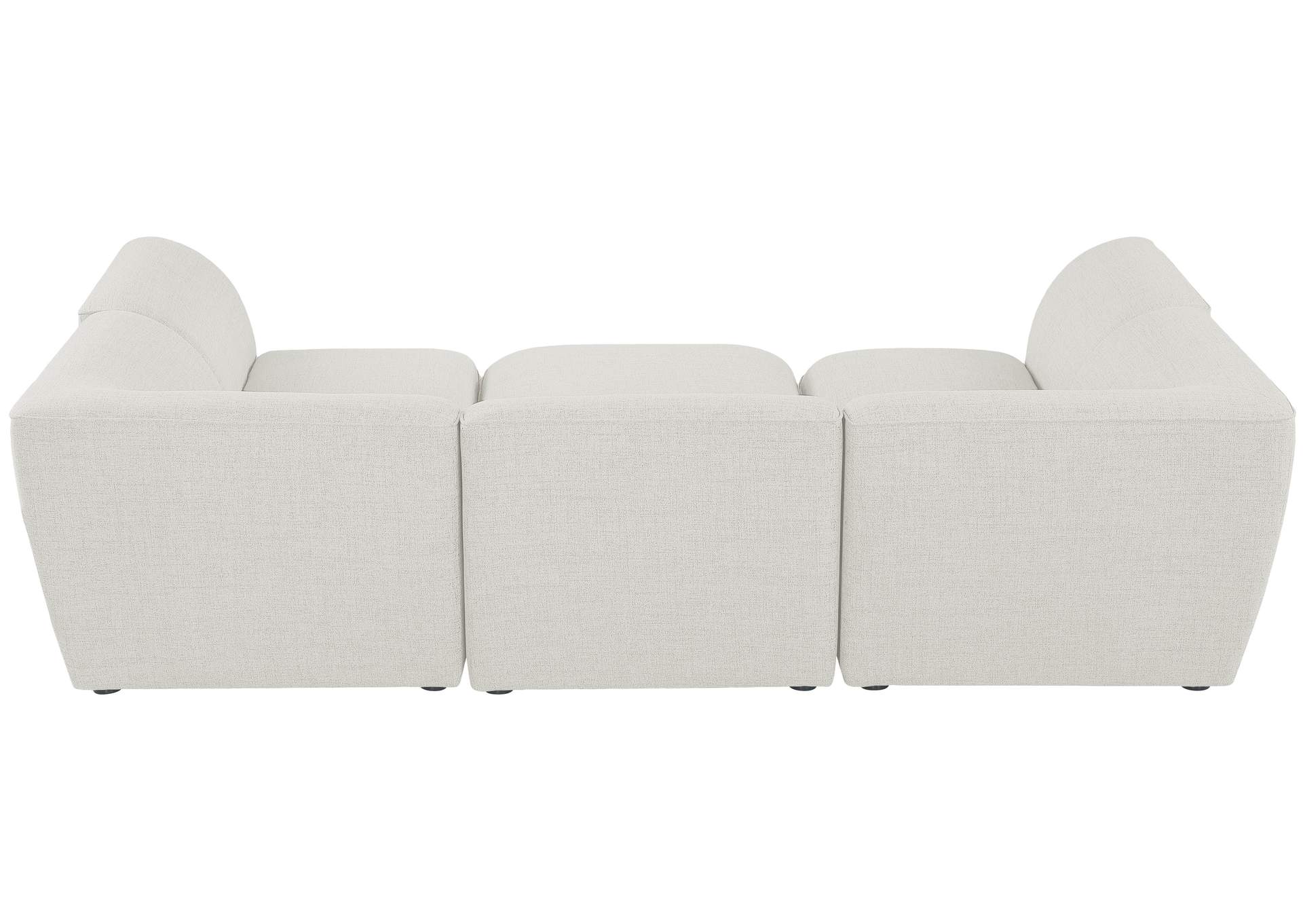 Miramar Cream Durable Linen Textured Modular Sectional,Meridian Furniture