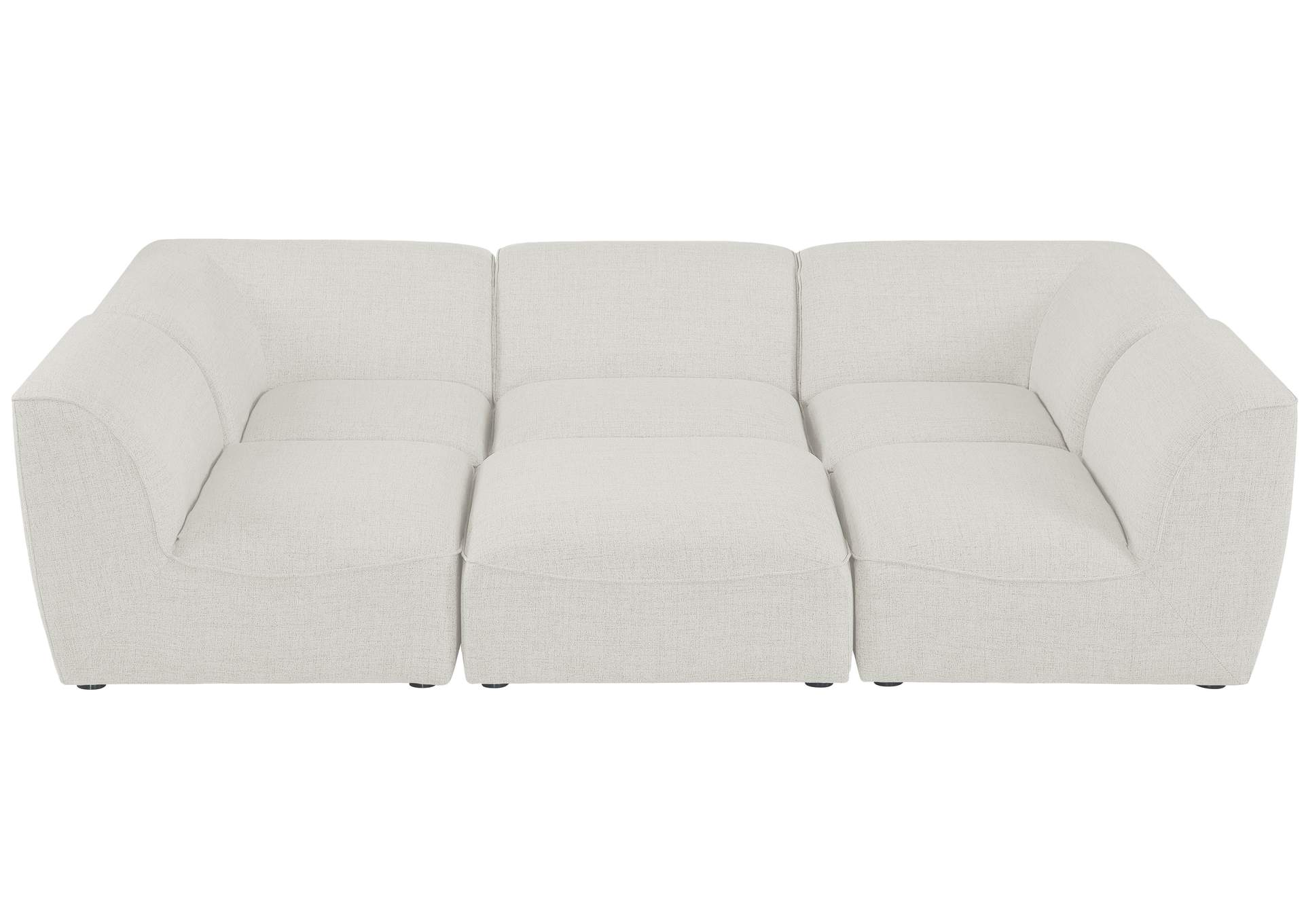 Miramar Cream Durable Linen Textured Modular Sectional,Meridian Furniture